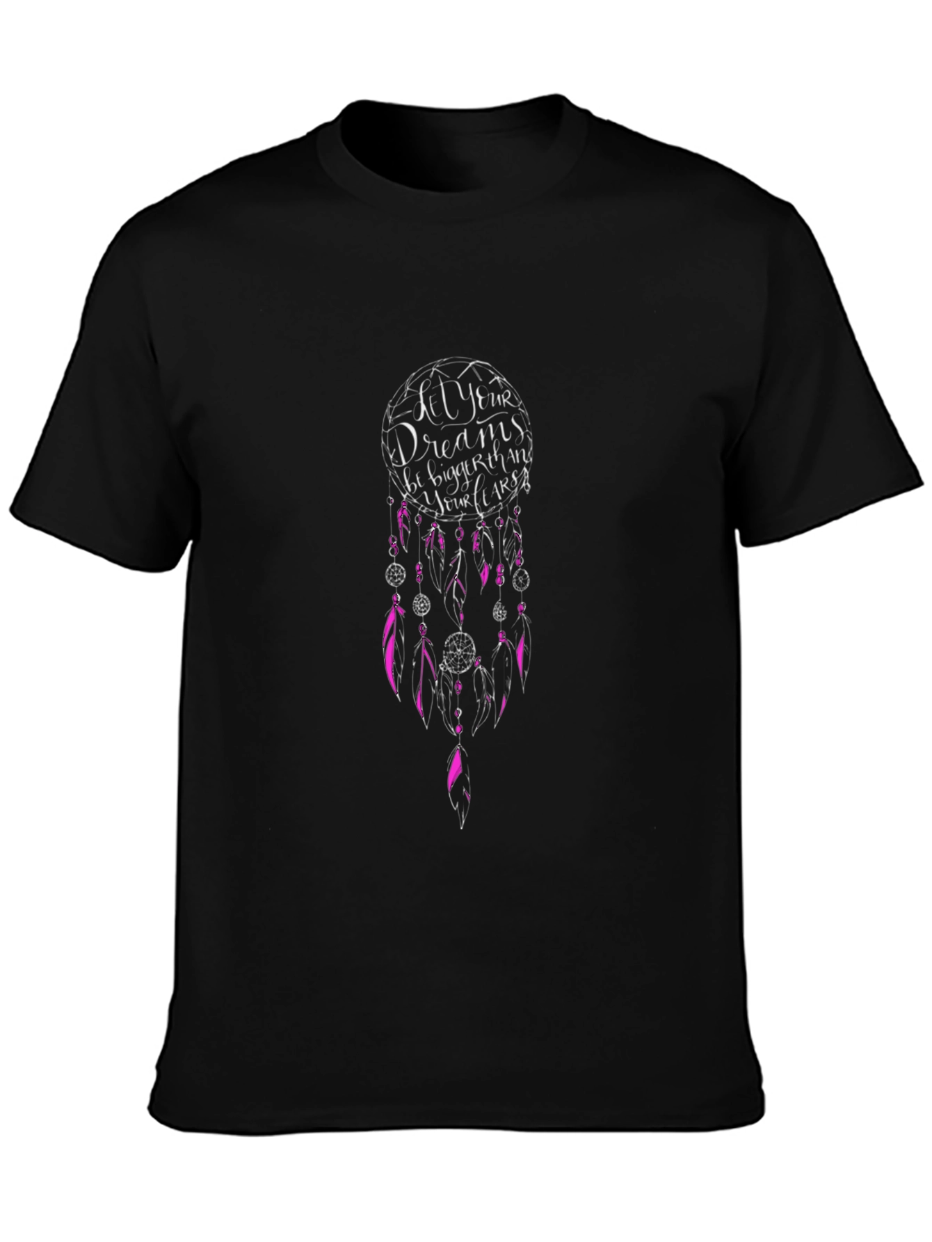 Black Dreamcatcher Graphic Tee - 'Let Your Dreams Be Bigger Than Your Fears' view 3