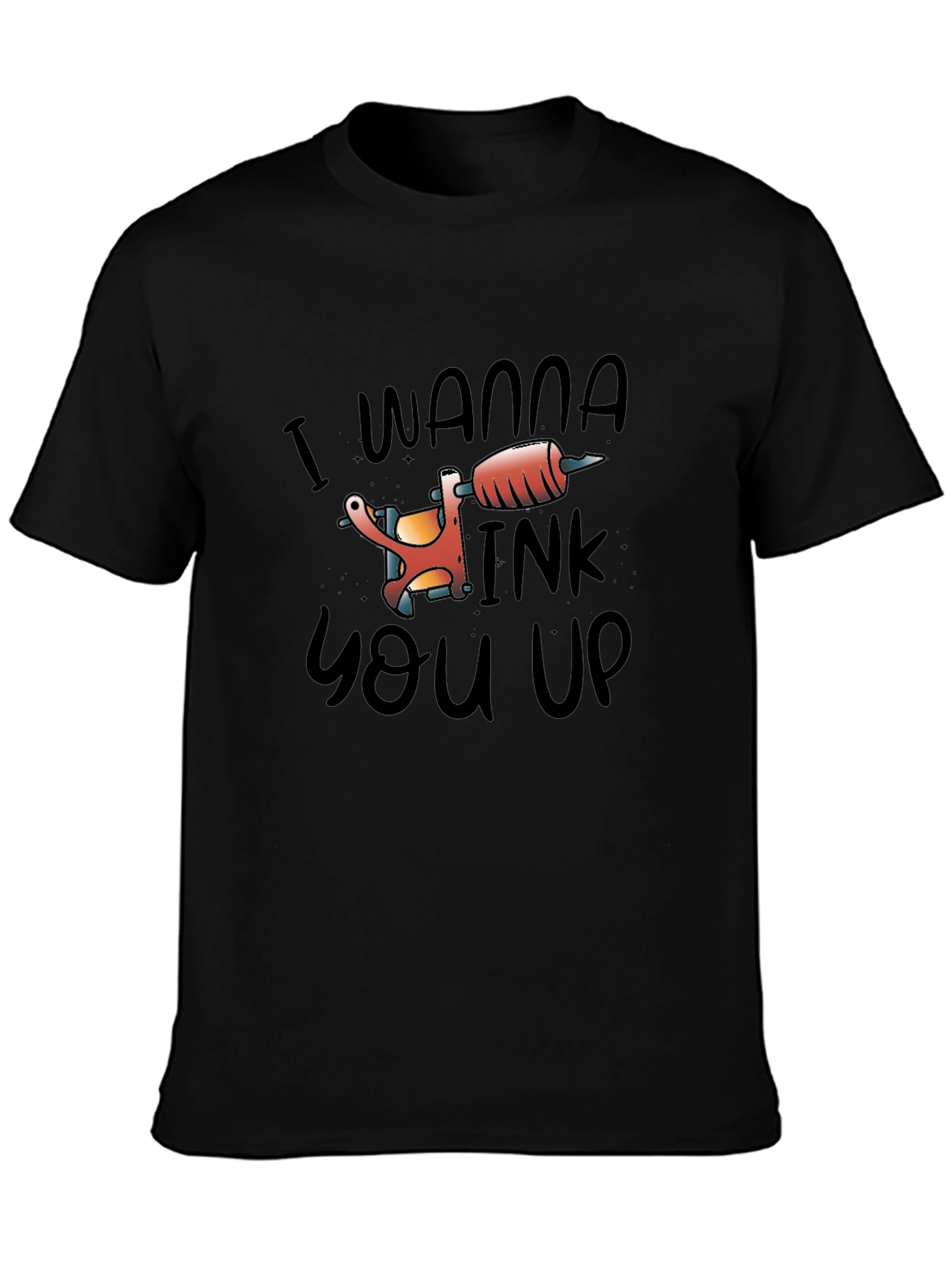 Black I Wanna Ink You Up Tattoo Graphic T-Shirt view 3