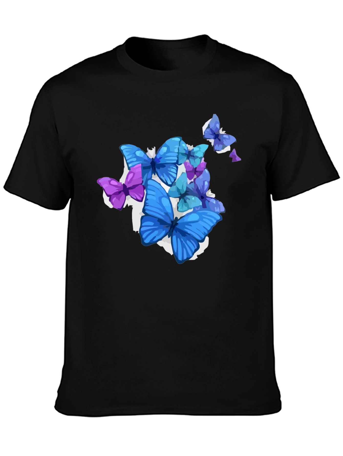 Black Butterfly Graphic Black T-Shirt - Men's Fashion view 3