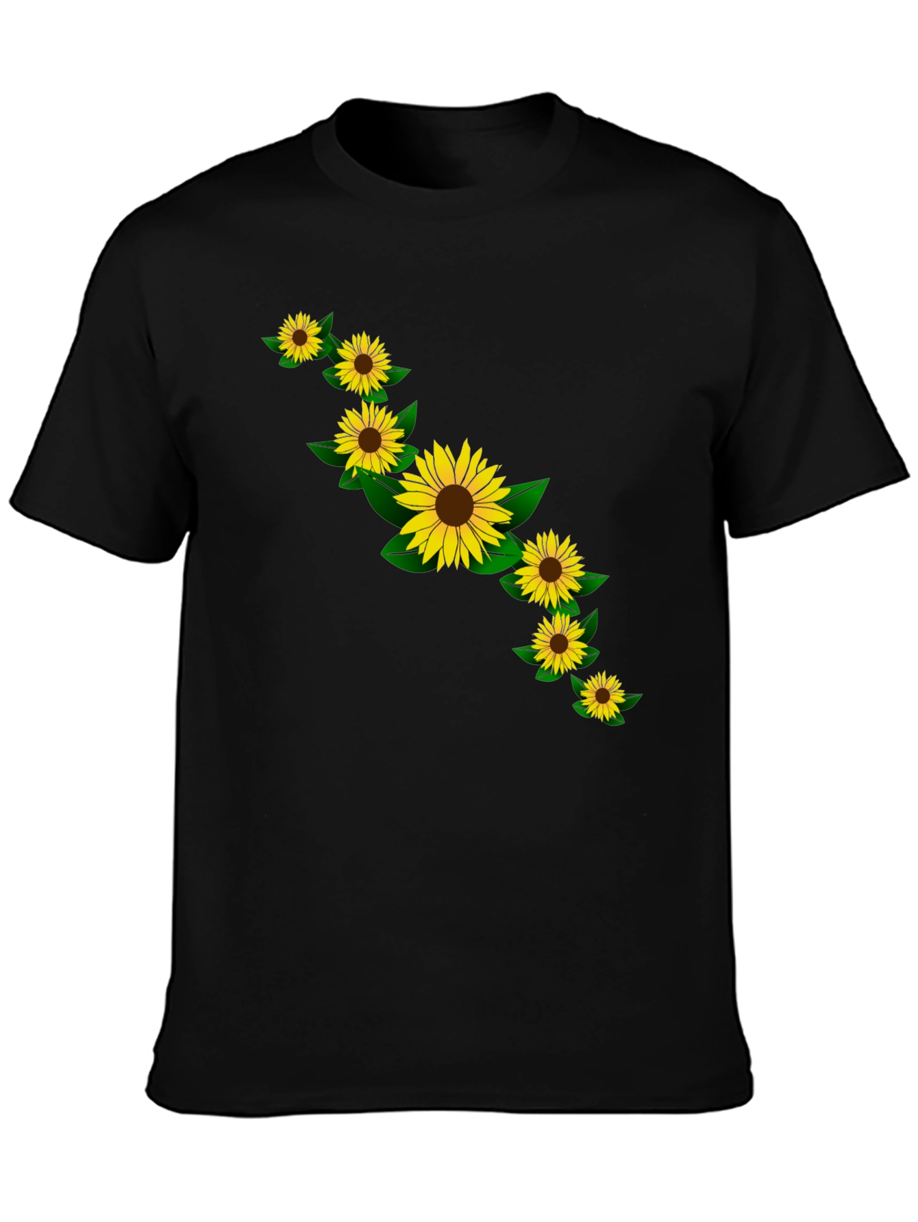 Black Sunflower Graphic Black T-Shirt view 3