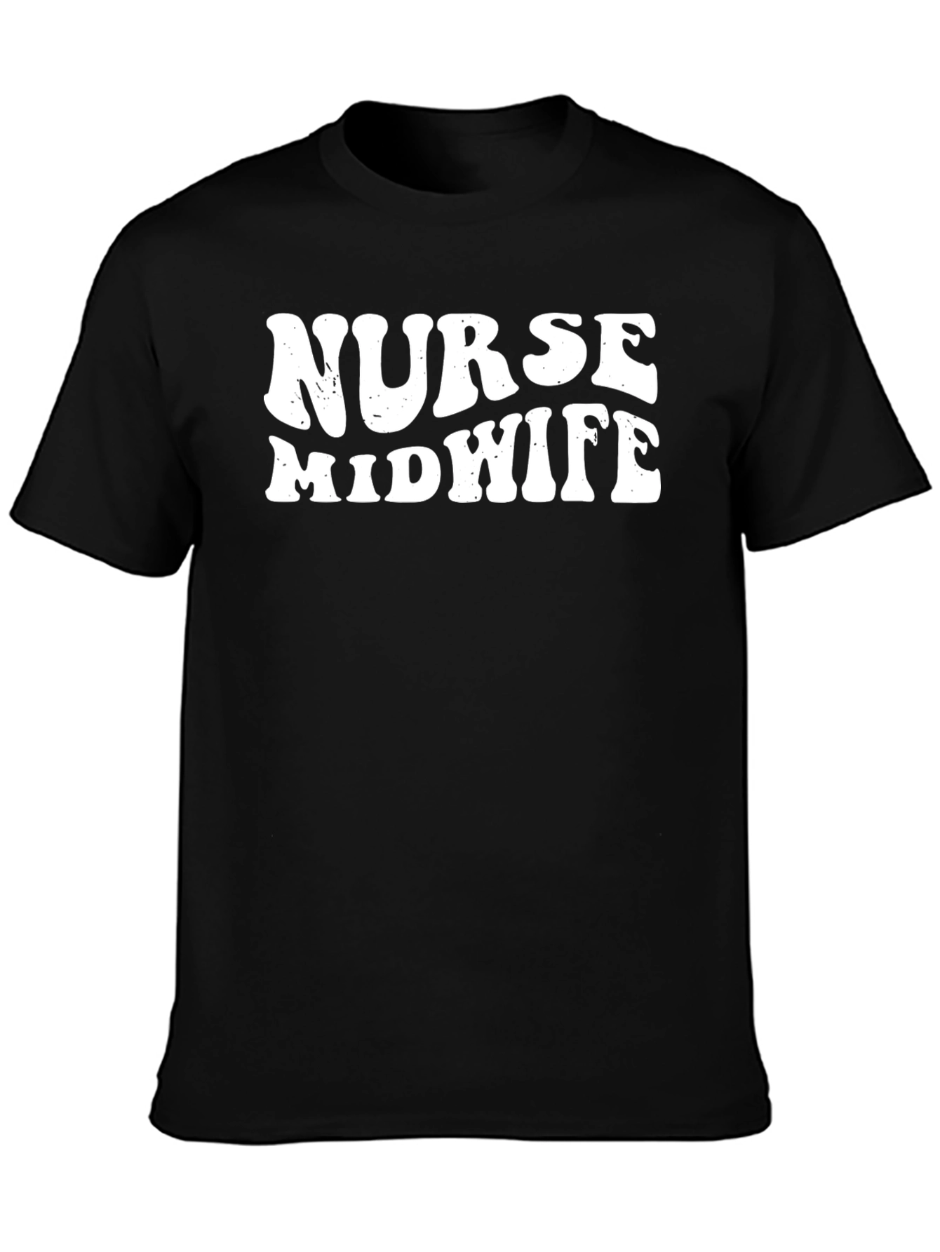 Black Nurse Midwife Graphic T-Shirt - Black view 3