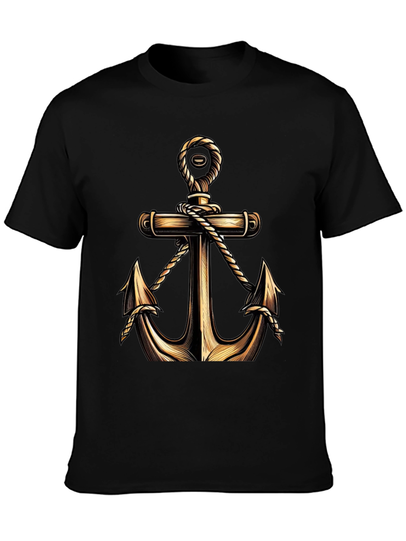 Black Nautical Anchor Graphic Tee - Stylish Comfort Fit view 3