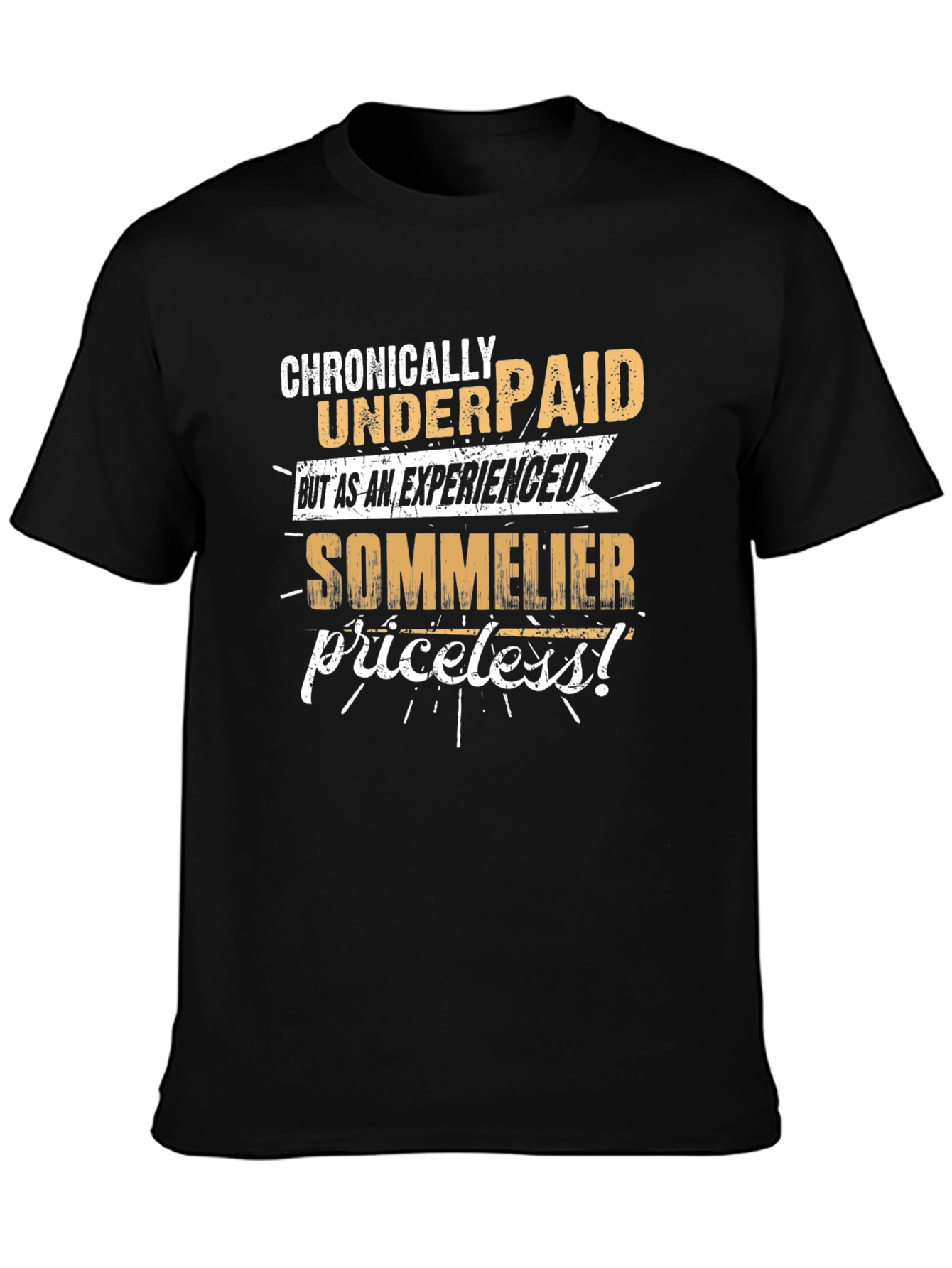 Black Chronically Underpaid Sommelier Graphic Tee view 3