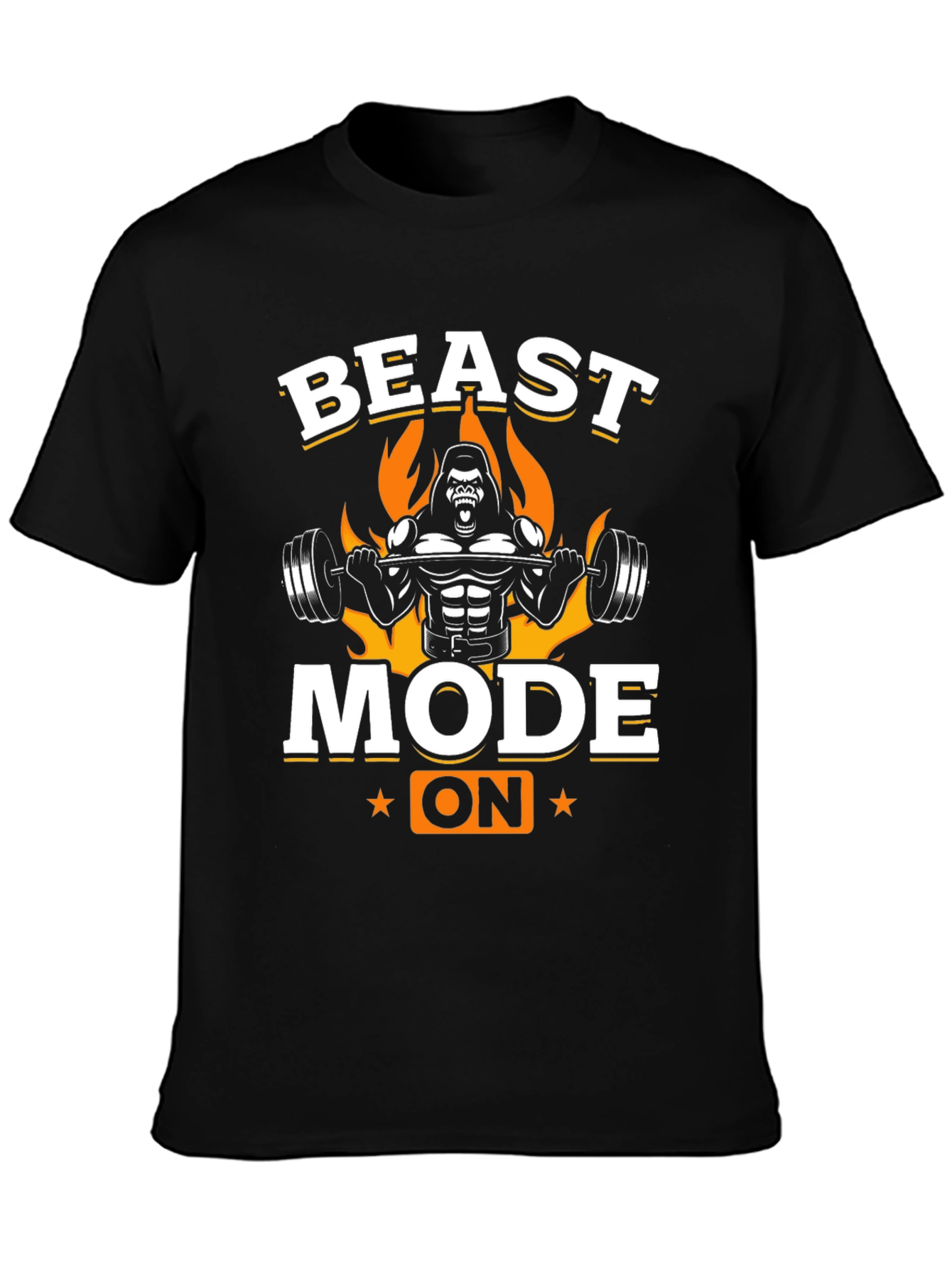Black Beast Mode On Gorilla Gym T-Shirt view 3