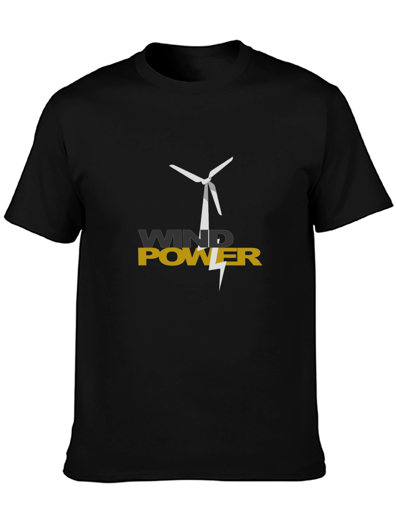 Black Wind Power Graphic Tee - Eco-Friendly Design view 3