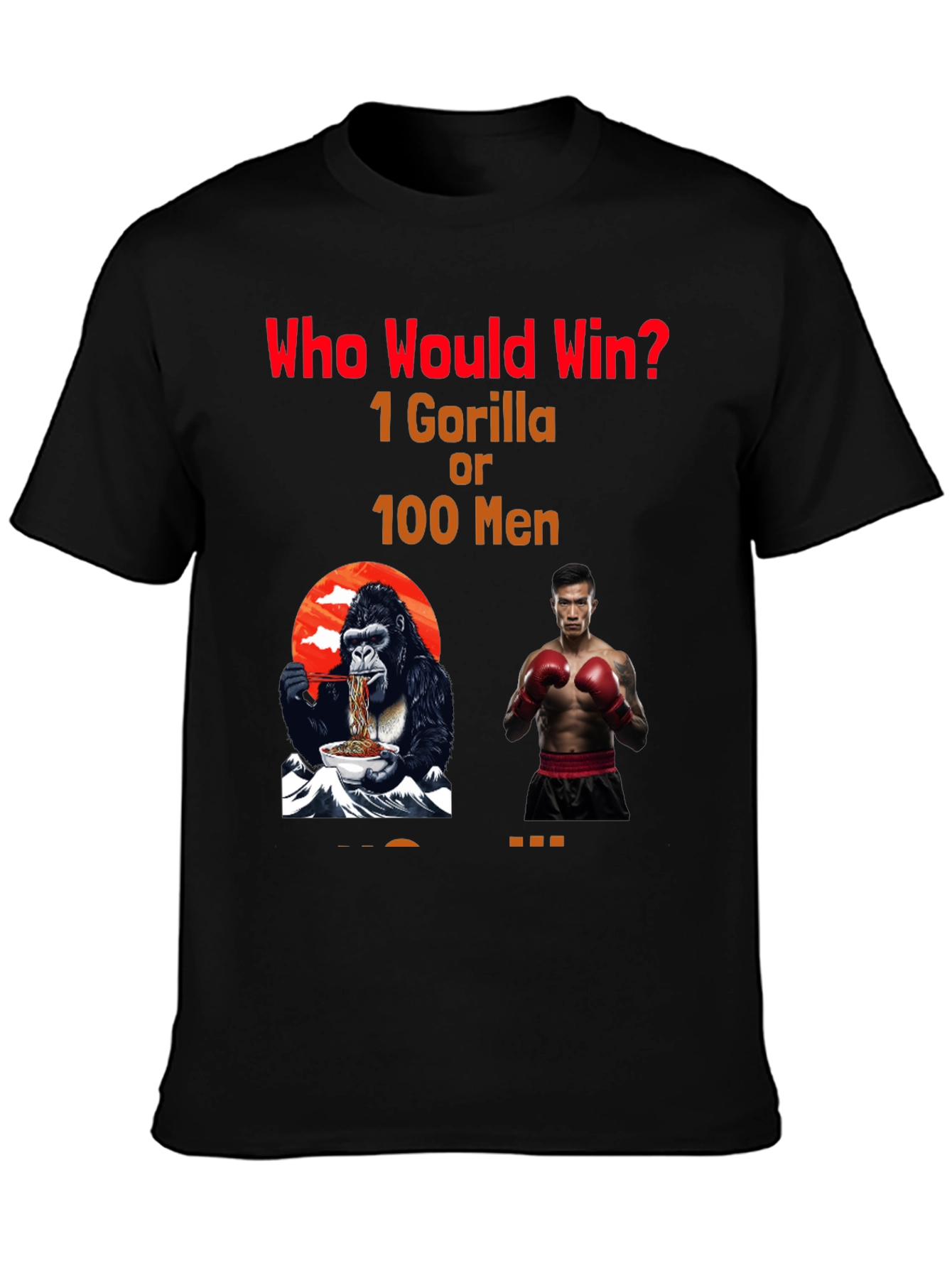 Black Gorilla vs Men Graphic T-Shirt view 3