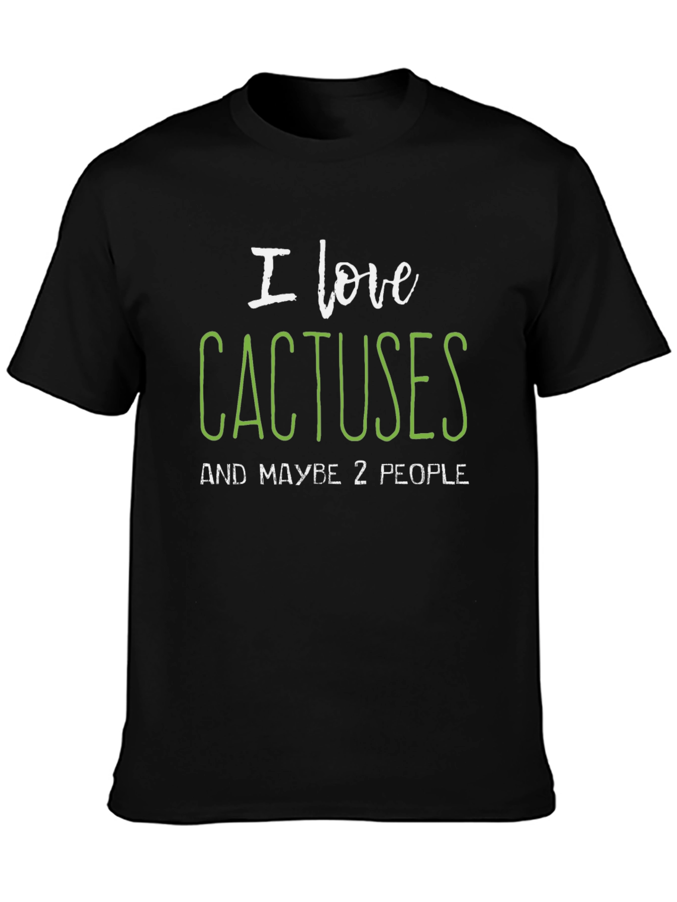 Black I Love Cactuses Graphic Tee - Black view 3