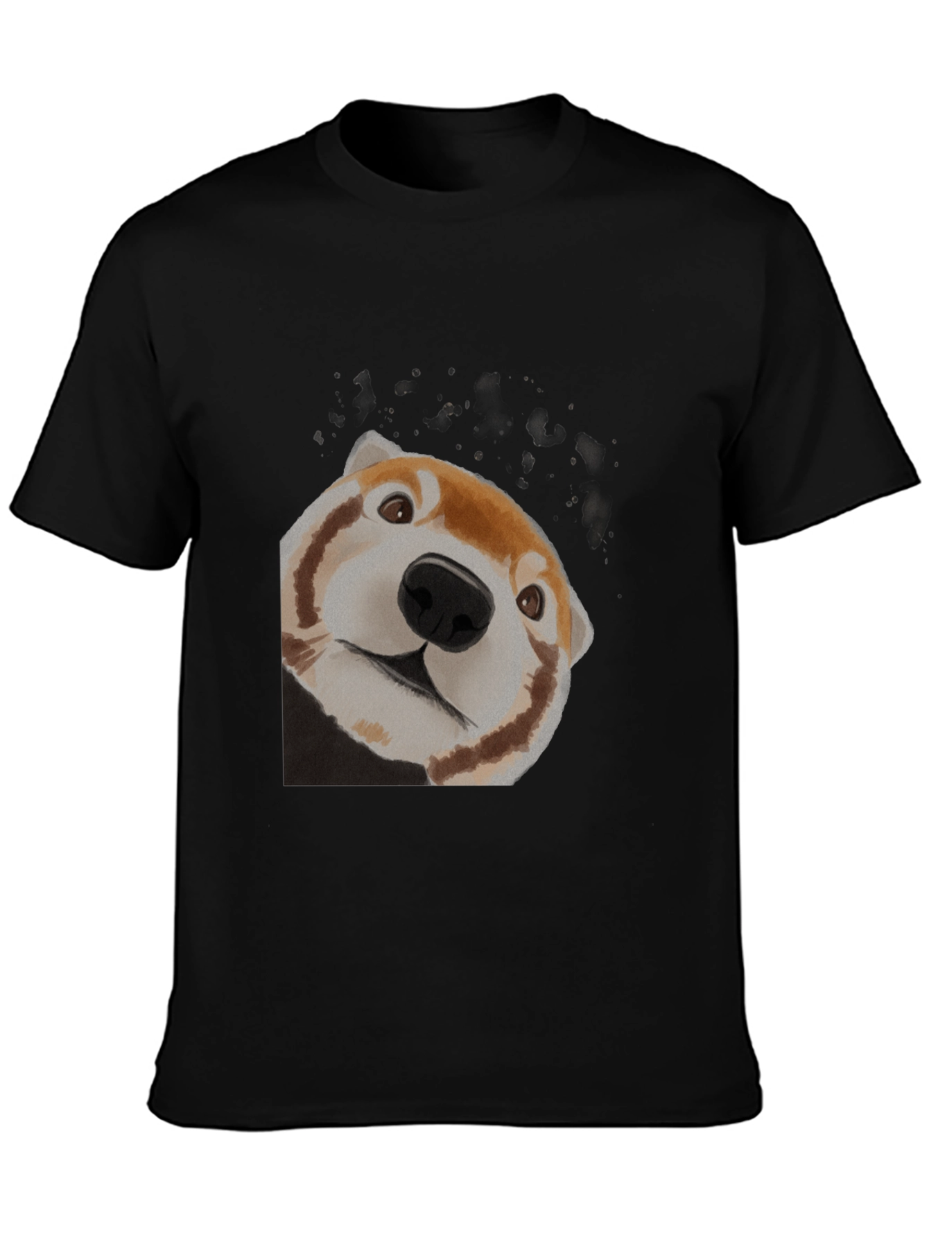 Black Red Panda Peek Black T-Shirt view 3