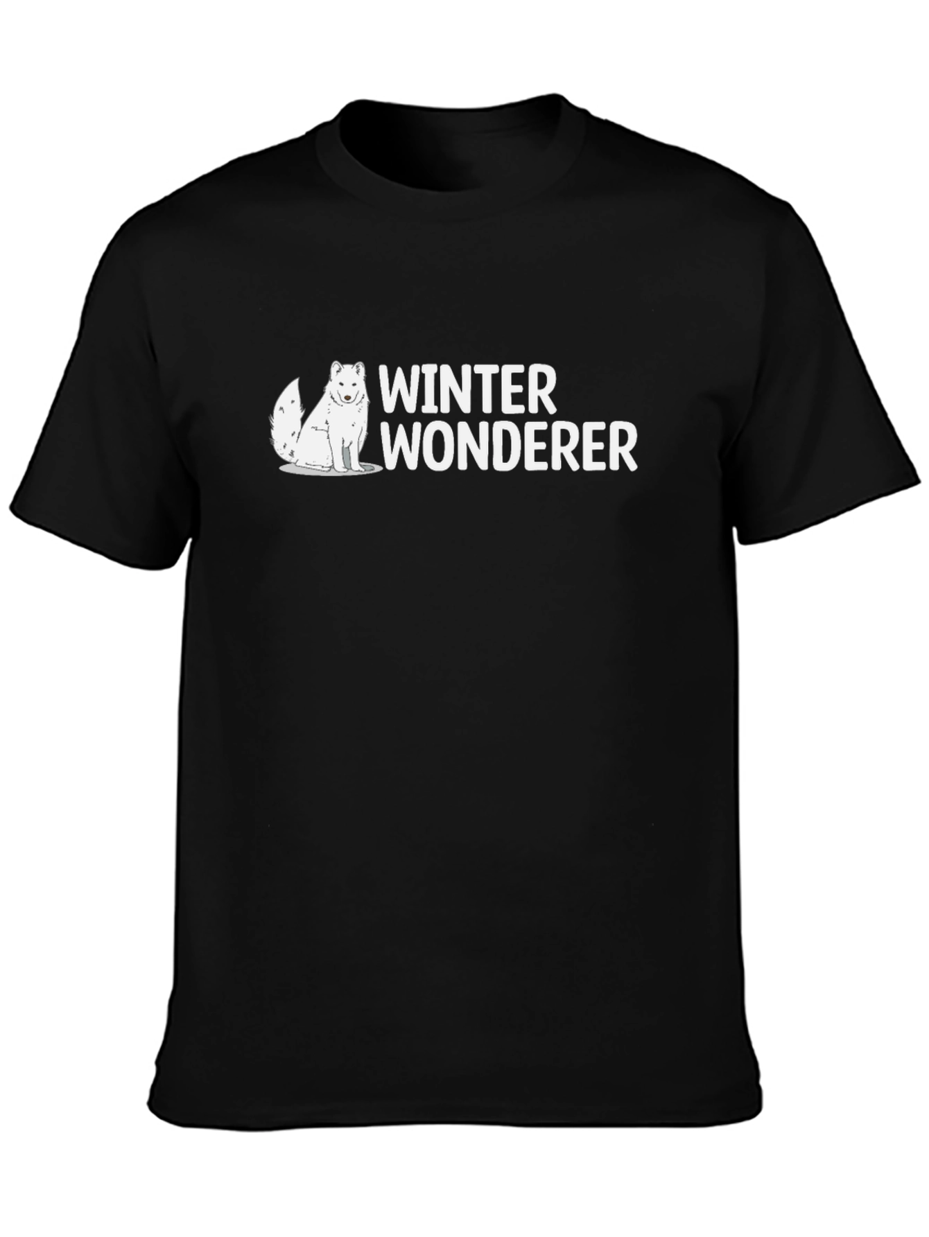 Black Winter Wonderer Graphic Tee - Arctic Fox T-Shirt view 3