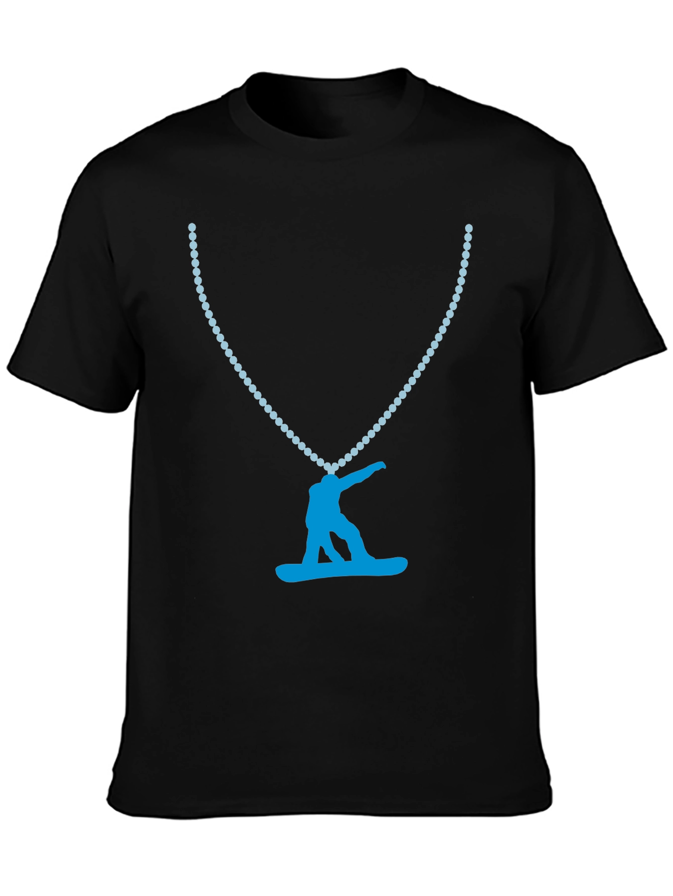 Black Snowboarder Pendant Tee - Cool Graphic Print view 3