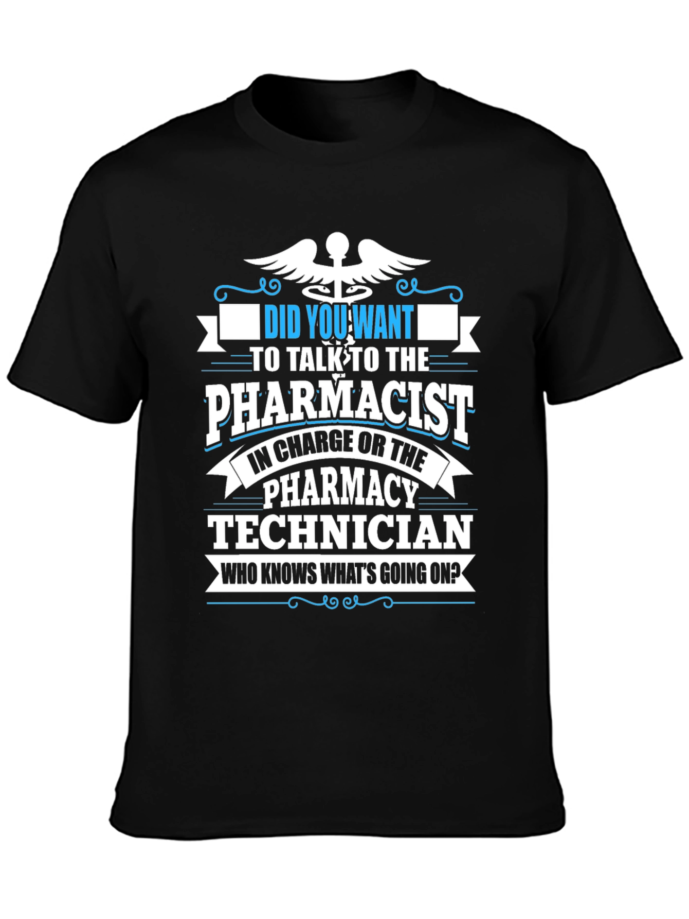 Black Pharmacy Technician T-Shirt view 3