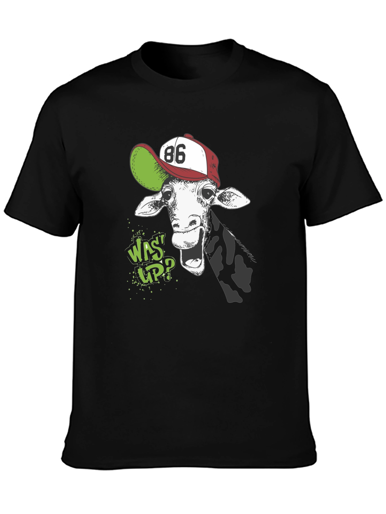 Black Giraffe "Wassup" Graphic T-Shirt view 3