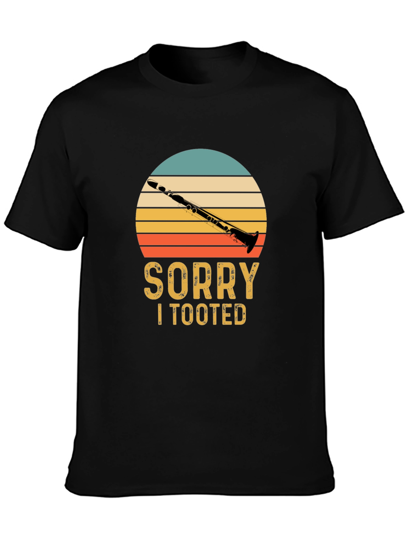 Black Sorry I Tooted Clarinet T-Shirt view 3
