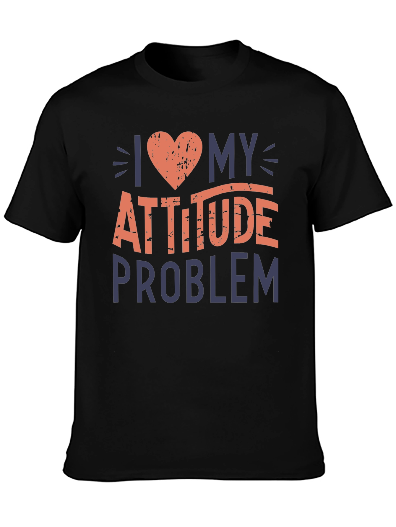 Black I Love My Attitude Problem Graphic T-Shirt view 3