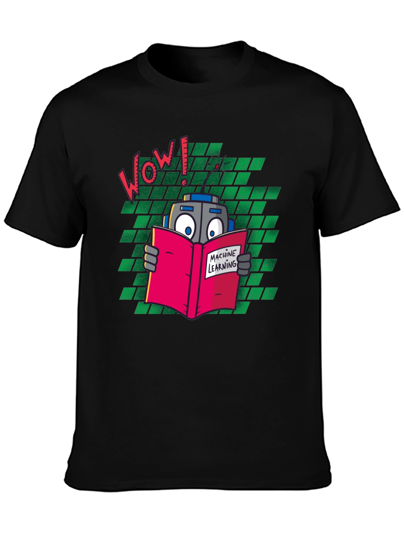 Black Machine Learning Robot T-Shirt view 3