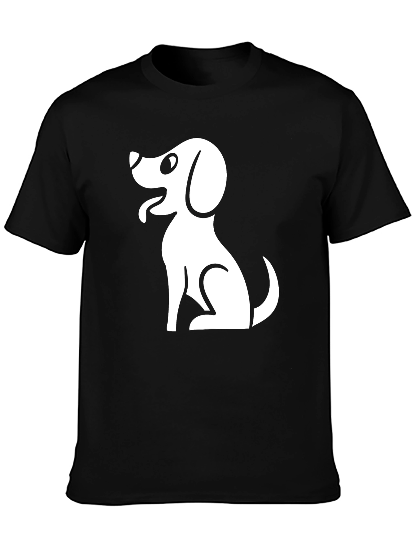 Black Dog Graphic Black T-Shirt - Cute Puppy Design view 3