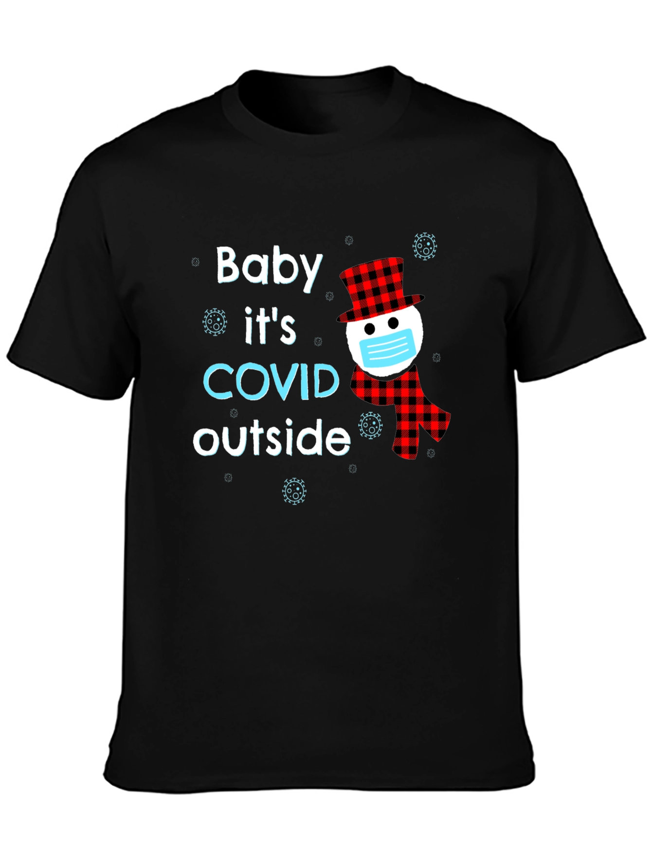 Black Baby It's COVID Outside Novelty T-Shirt view 3