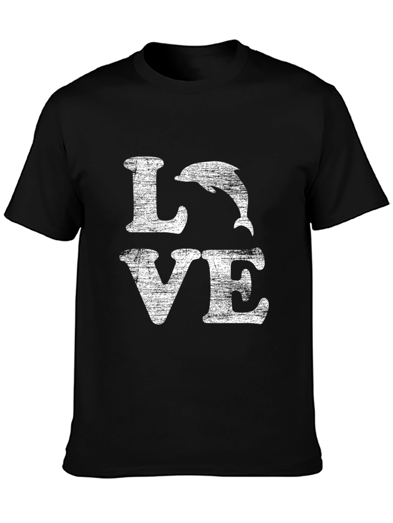 Black Dolphin Love Graphic Tee - Distressed Print view 3
