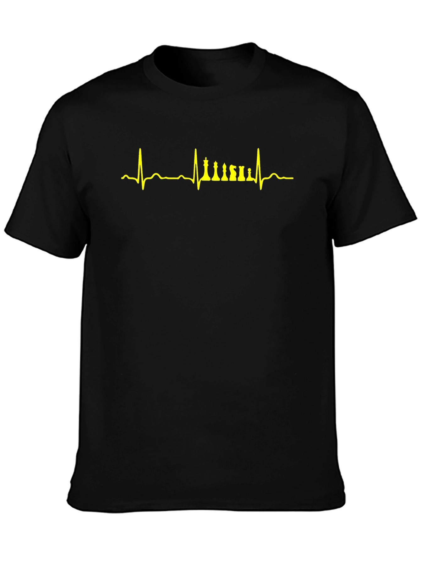 Black Chess Heartbeat T-Shirt - Checkmate Your Style! view 3