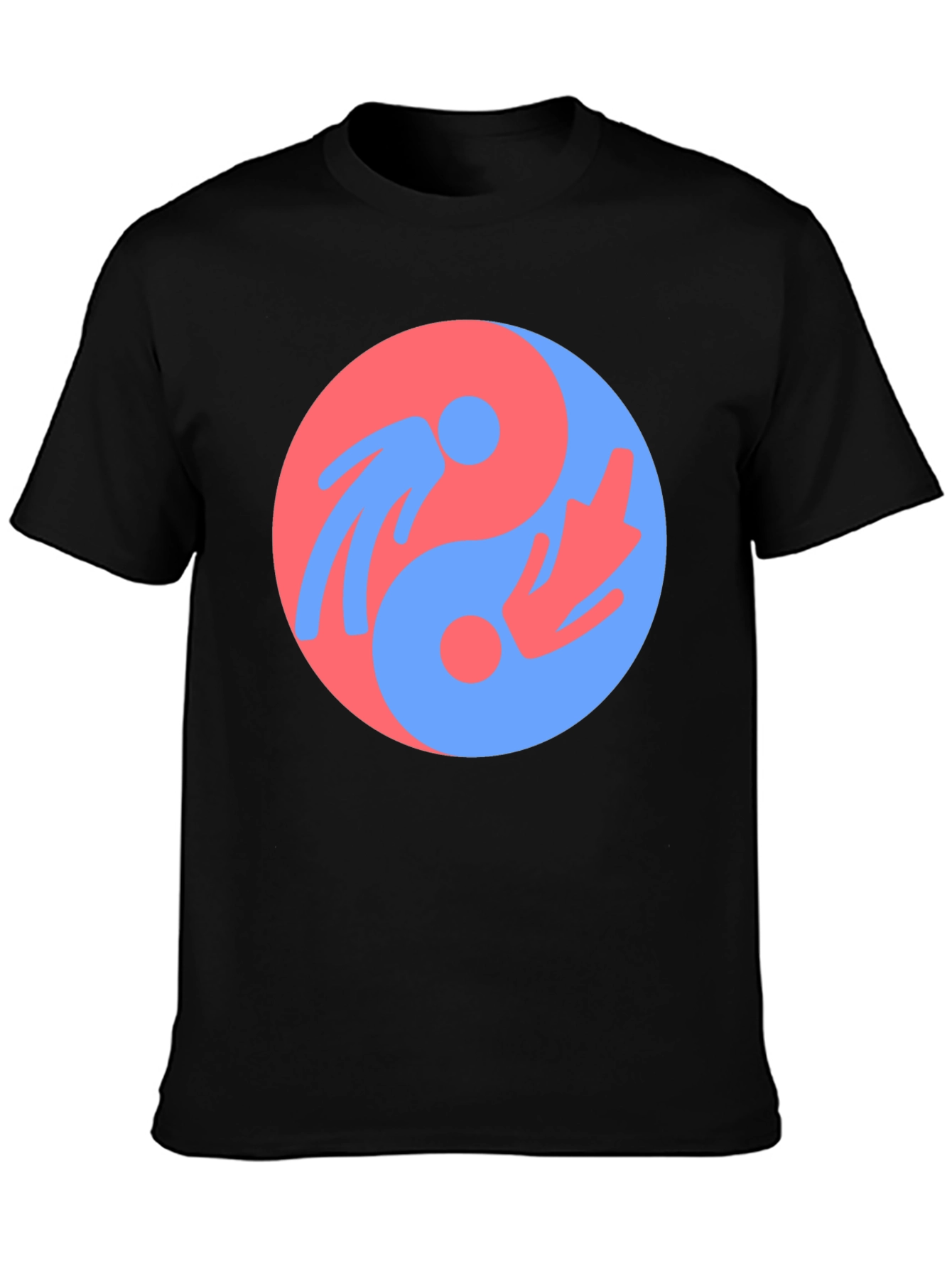 Black Yin Yang Harmony Graphic Tee - Unisex Black T-Shirt view 3
