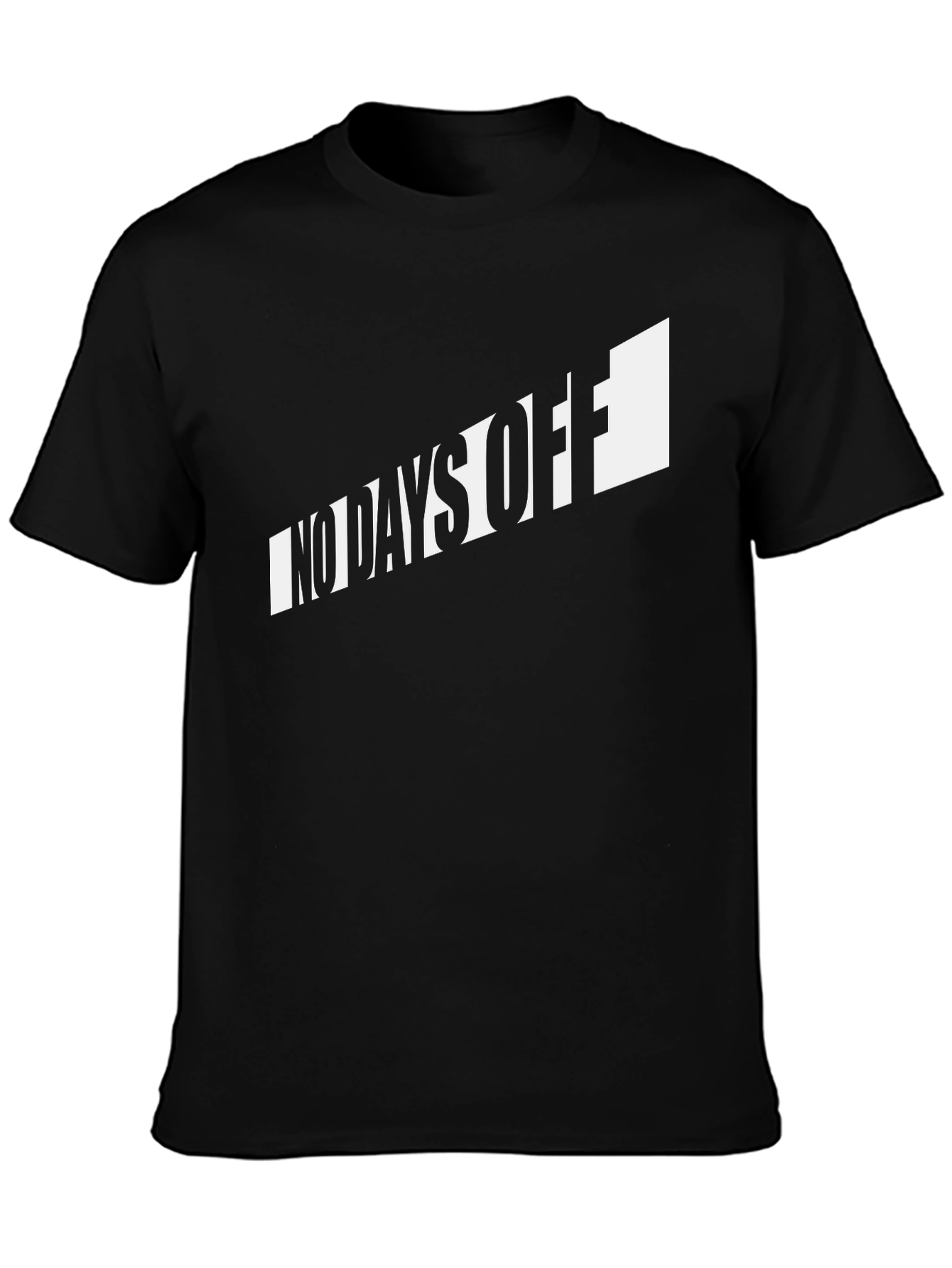 Black No Days Off Graphic Black T-Shirt view 3
