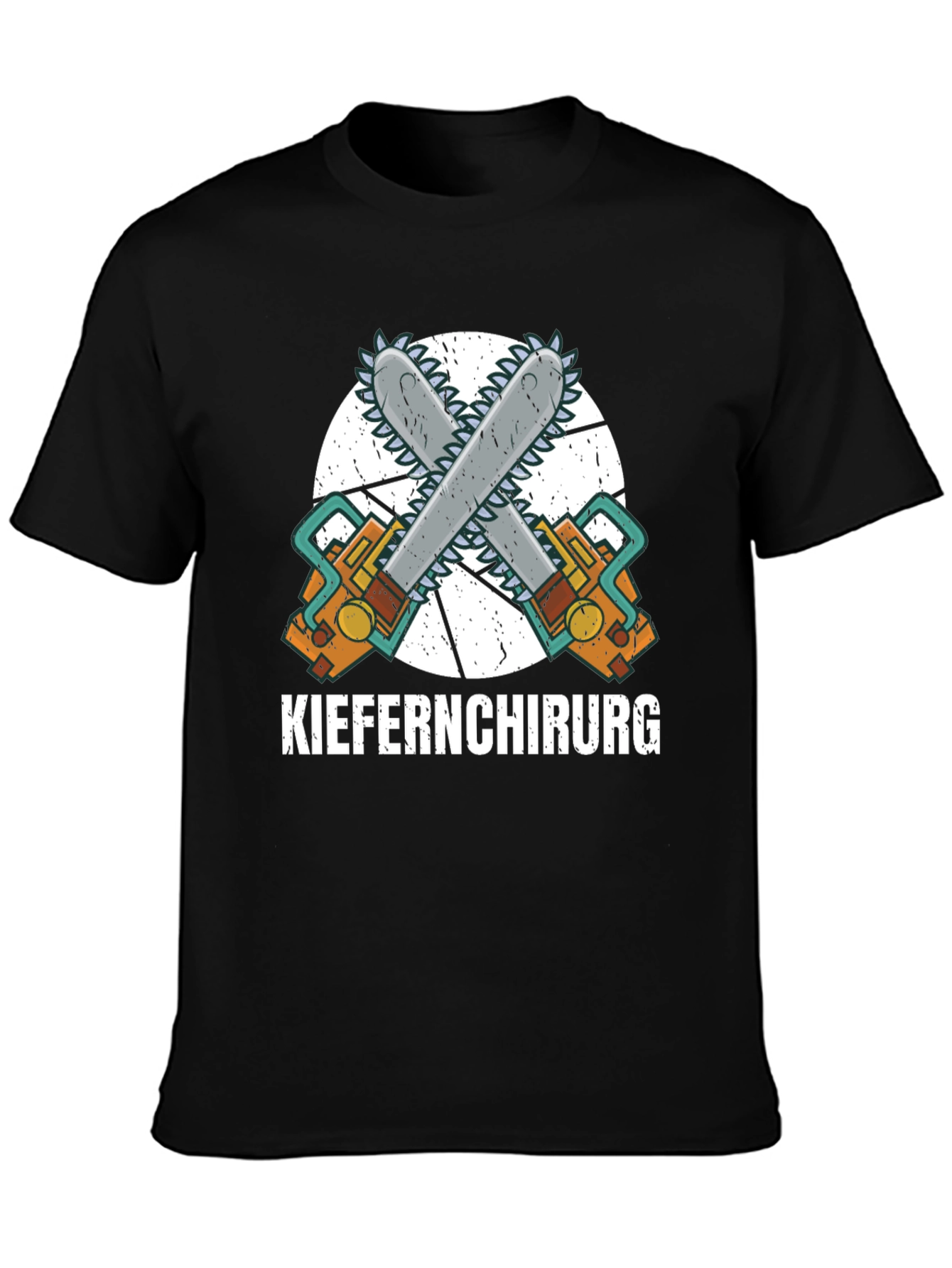 Black Kieferchirurg T-Shirt - Chainsaw Graphic view 3