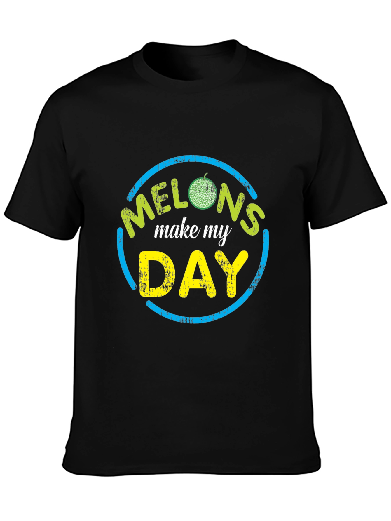 Black Melons Make My Day Graphic Tee - Novelty T-Shirt view 3