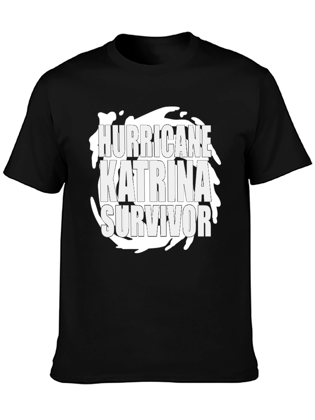 Black Hurricane Katrina Survivor Graphic T-Shirt view 3