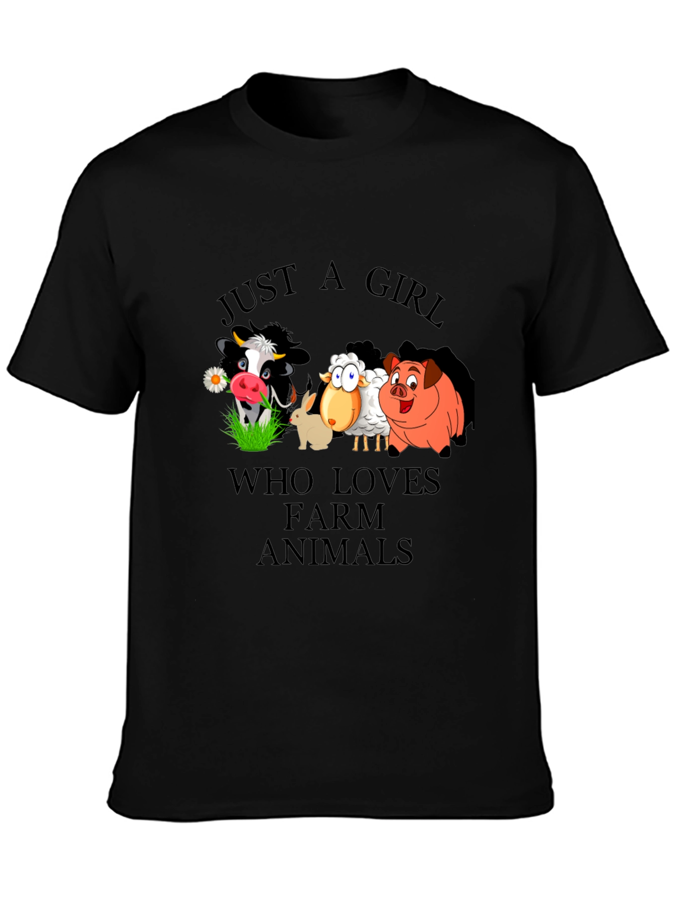 Black Farm Animal Lover Graphic T-Shirt view 3