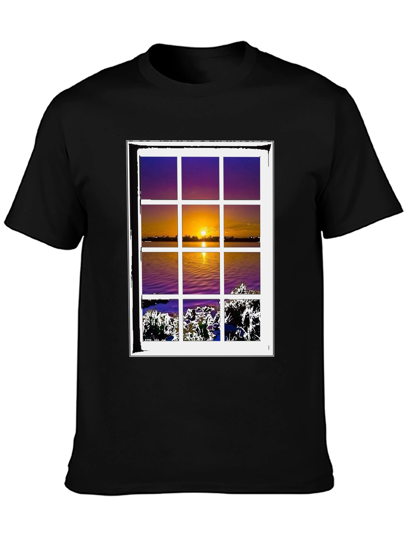 Black Sunset Window T-Shirt - Nature Lover's Tee view 3