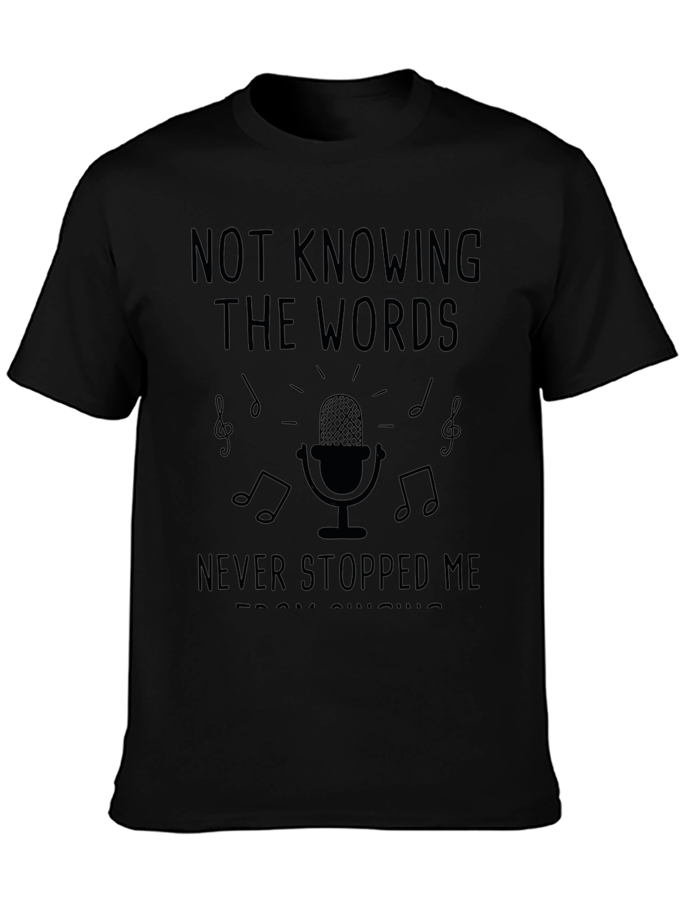 Black Karaoke King T-Shirt - Not Knowing the Words! view 3