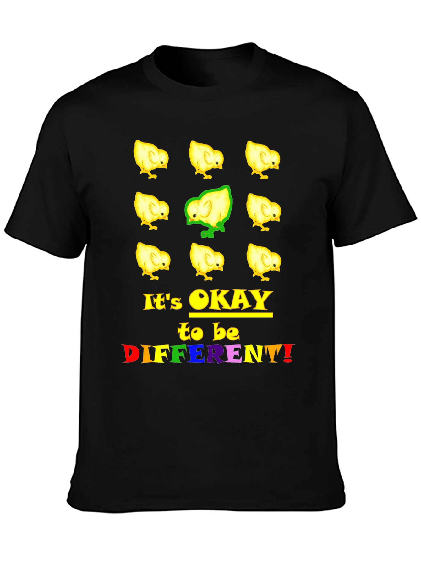 Black Be Different Chick T-Shirt view 3