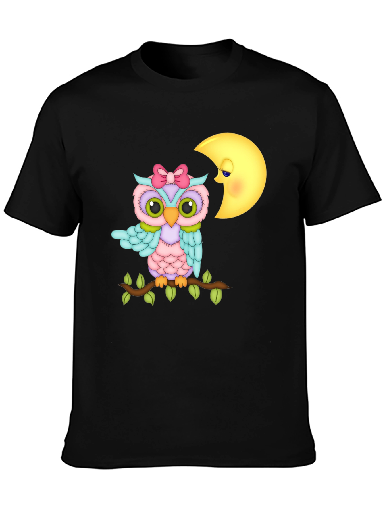 Black Owl and Moon Graphic Tee - Unisex view 3