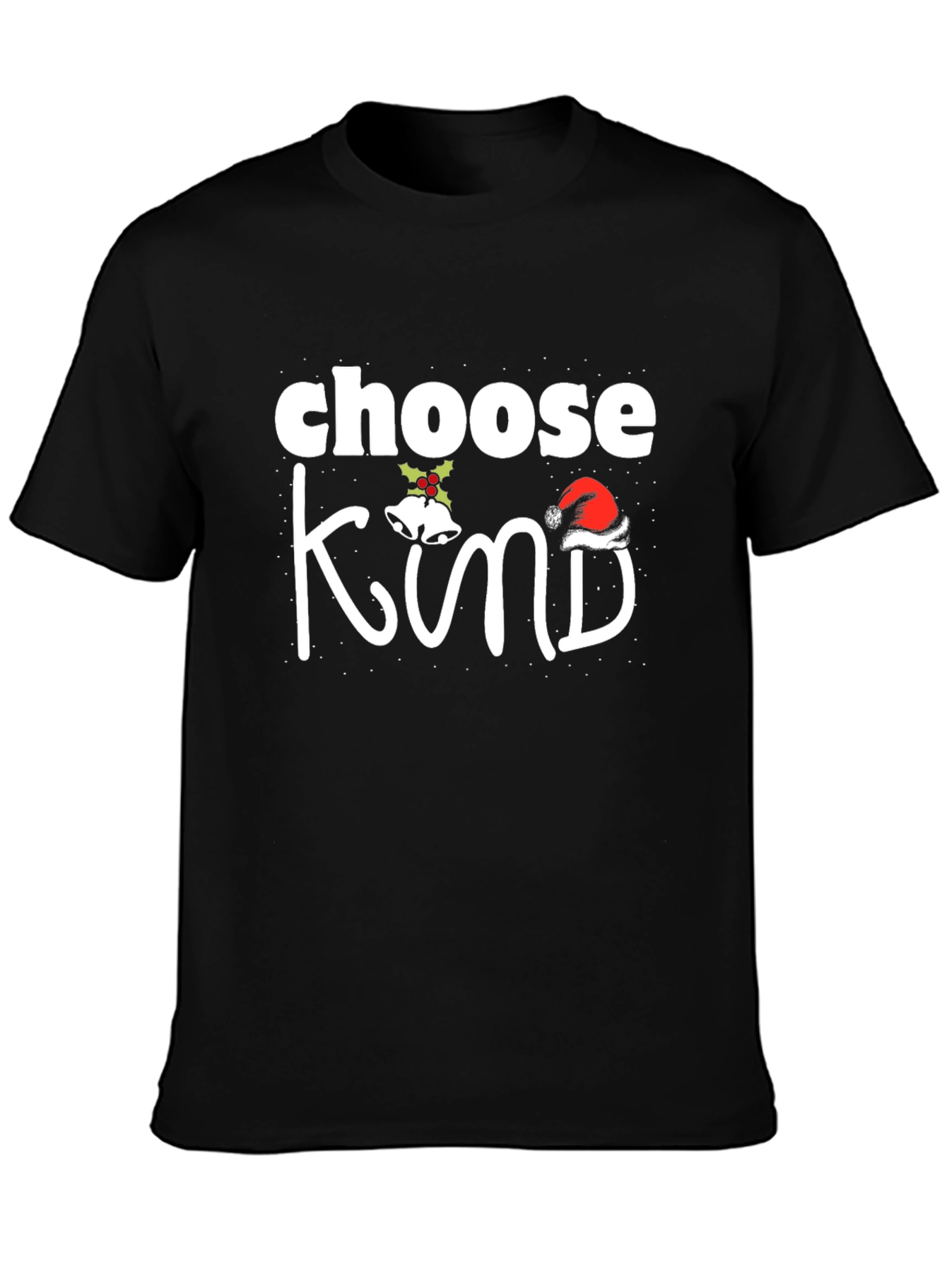Black Choose Kind Christmas T-Shirt view 3