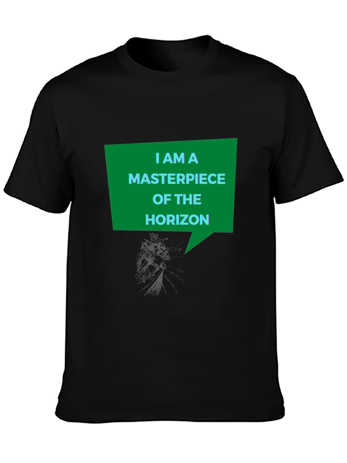 Black Masterpiece of the Horizon Graphic T-Shirt view 3