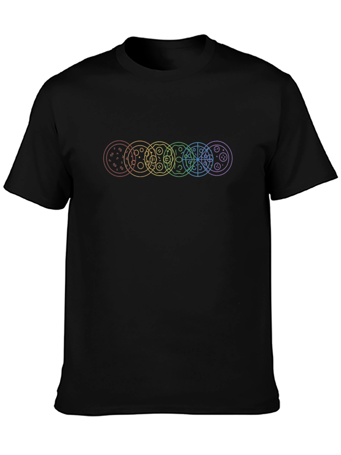 Black Rainbow Pizza T-Shirt - Unique Graphic Tee view 3