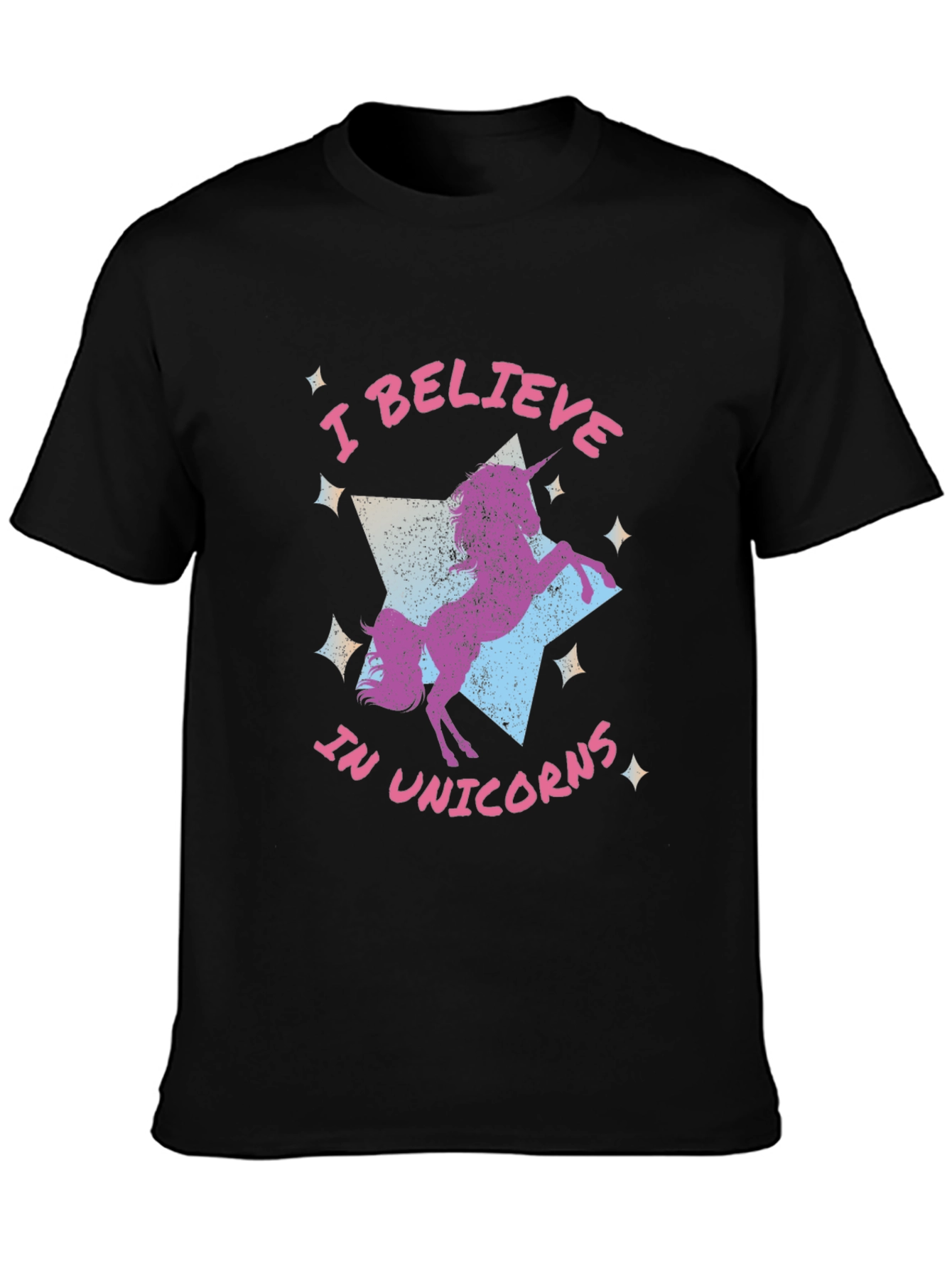 Black I Believe In Unicorns Graphic Tee view 3