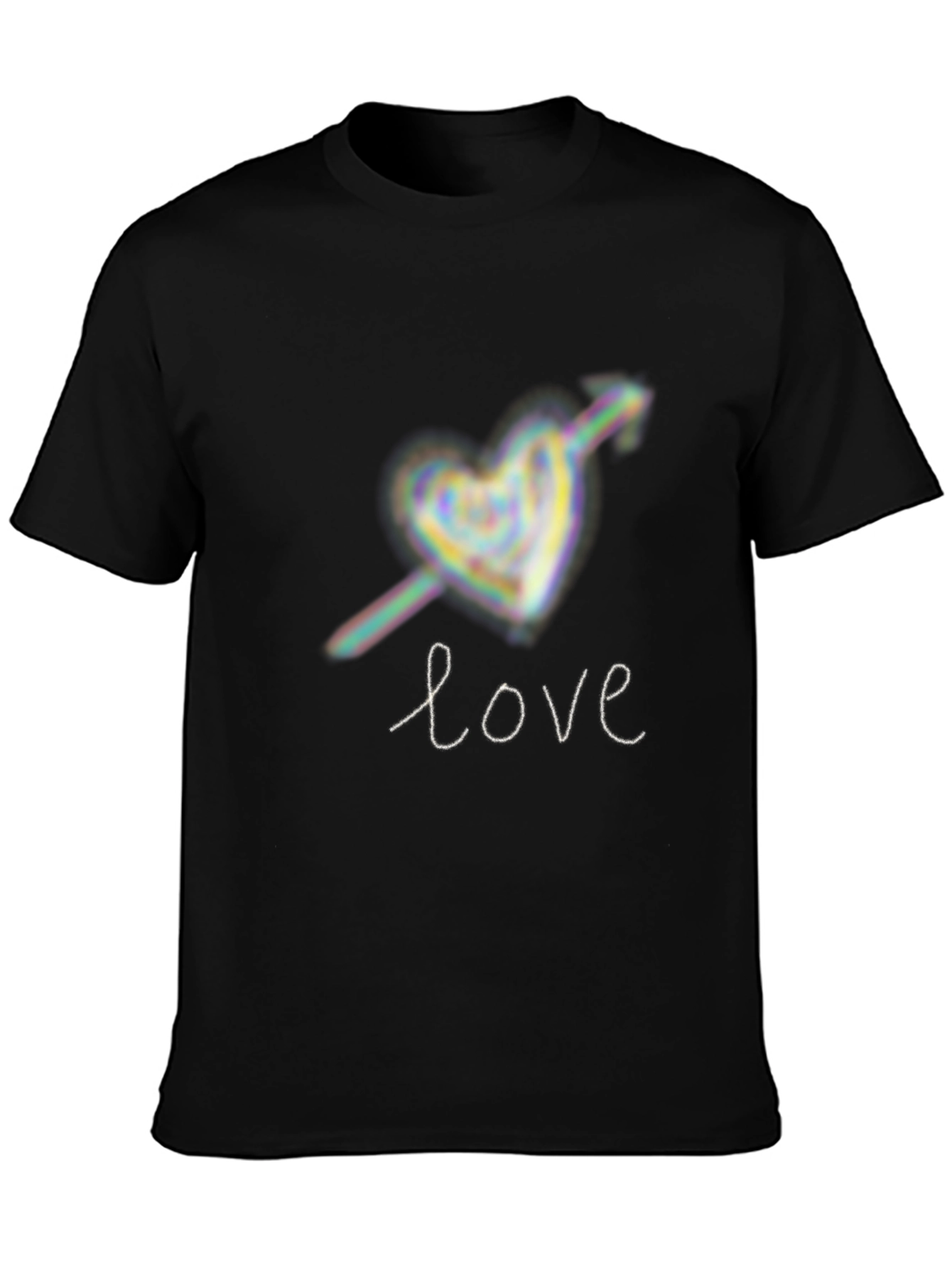 Black Love Heart Arrow Graphic Tee - Black view 3