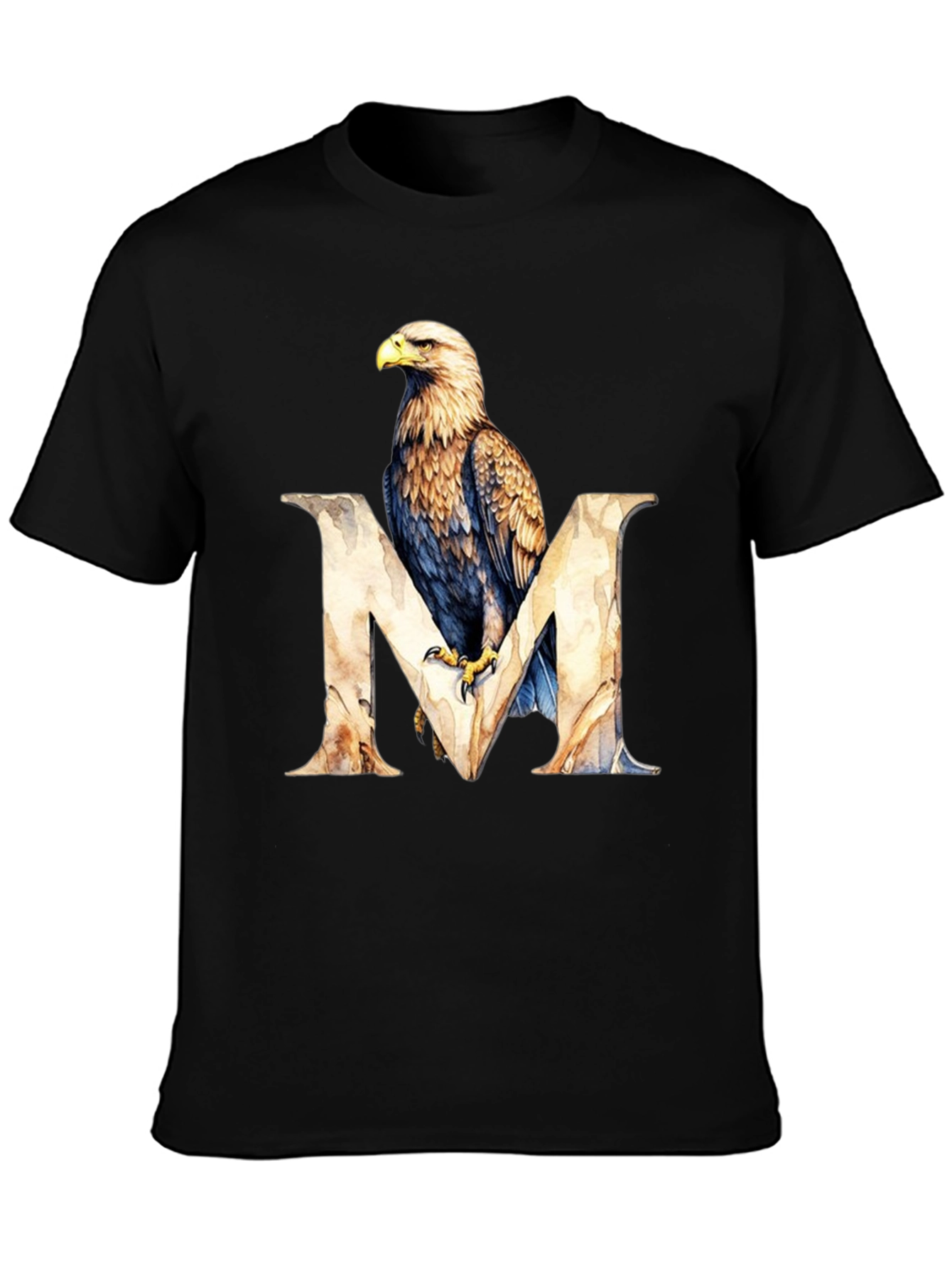 Black Eagle M Letter Graphic T-Shirt view 3