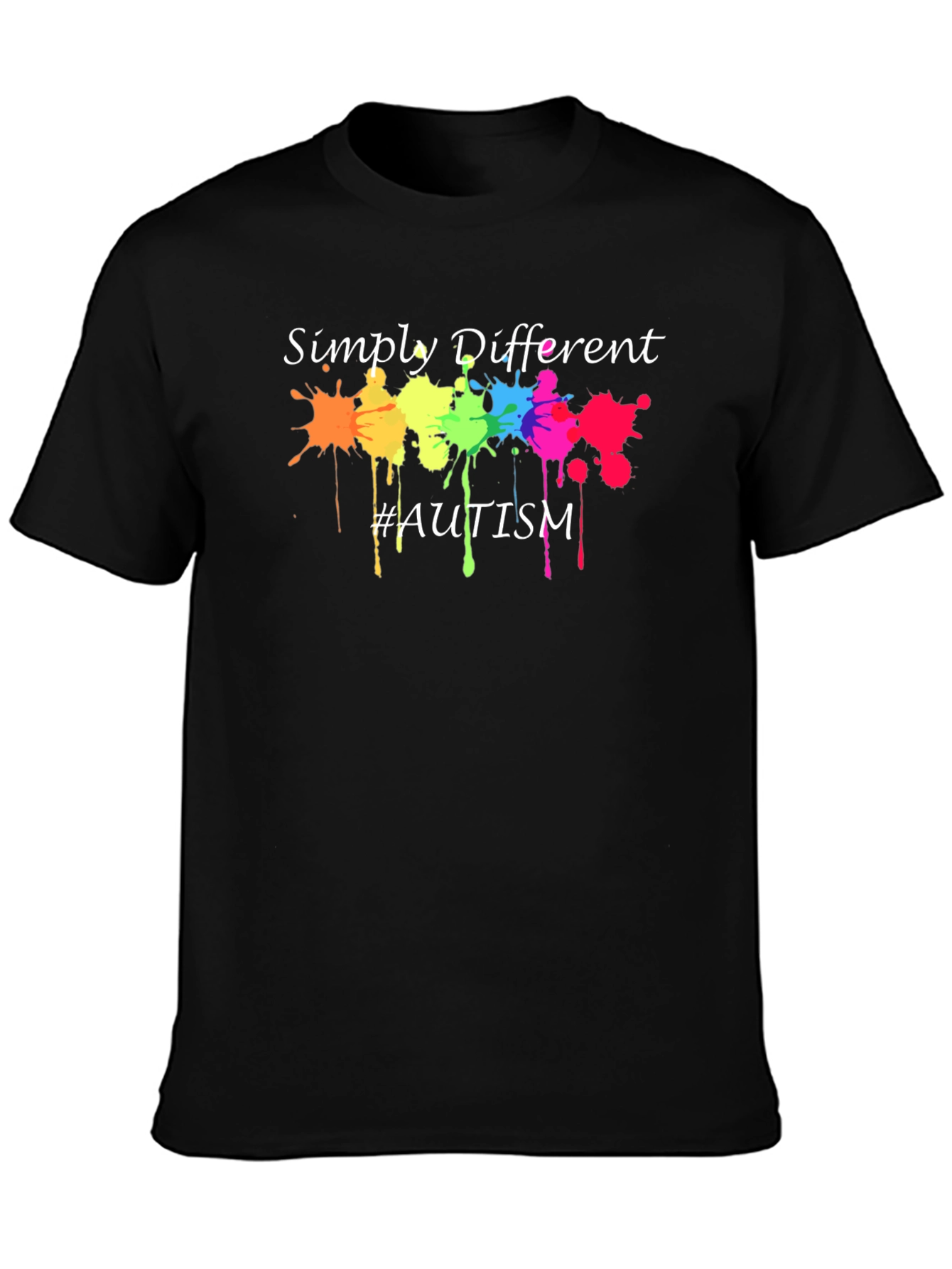 Black Simply Different Autism Awareness T-Shirt view 3