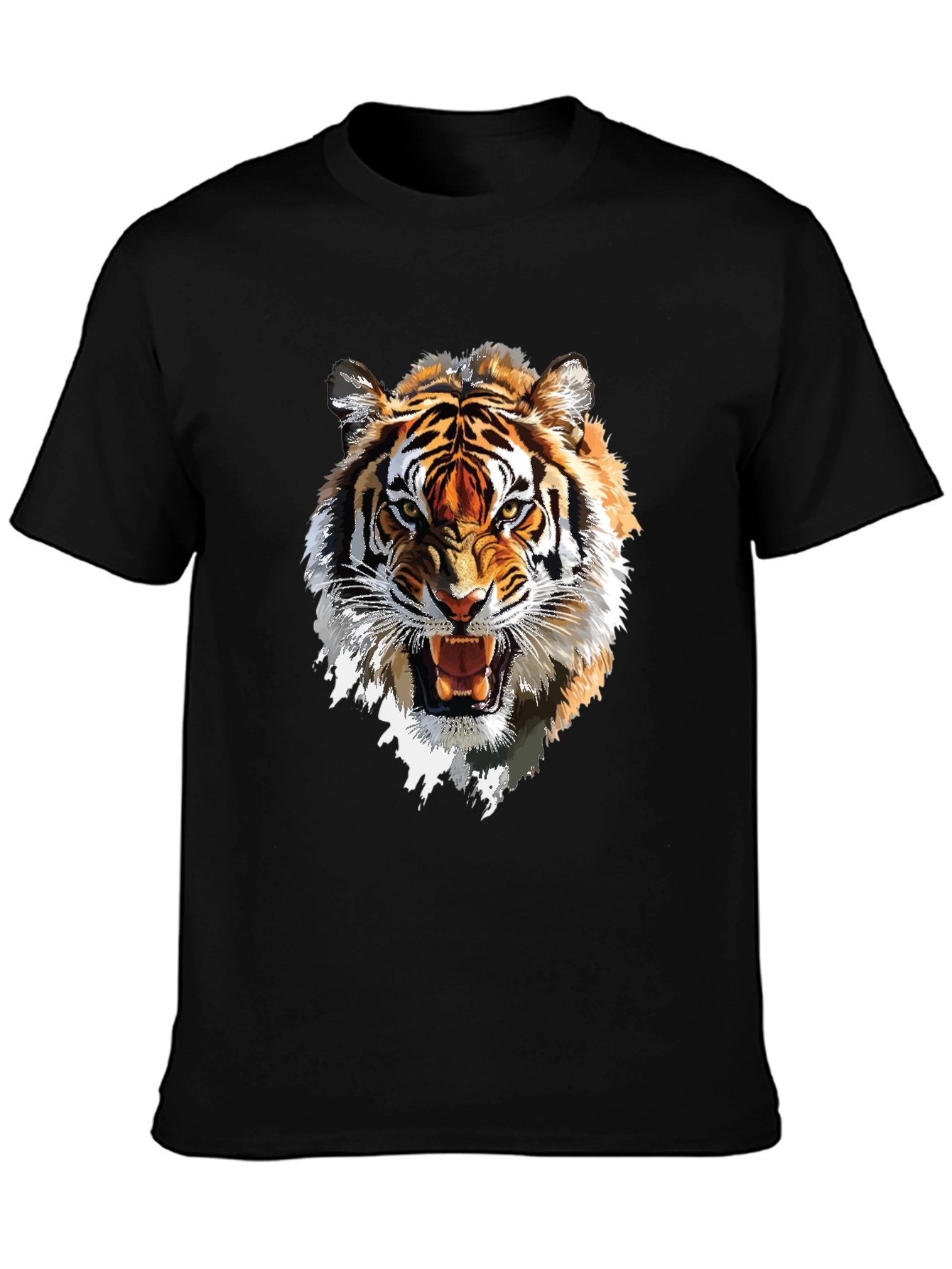 Black Tiger Graphic Tee - Bold Animal Print T-Shirt view 3