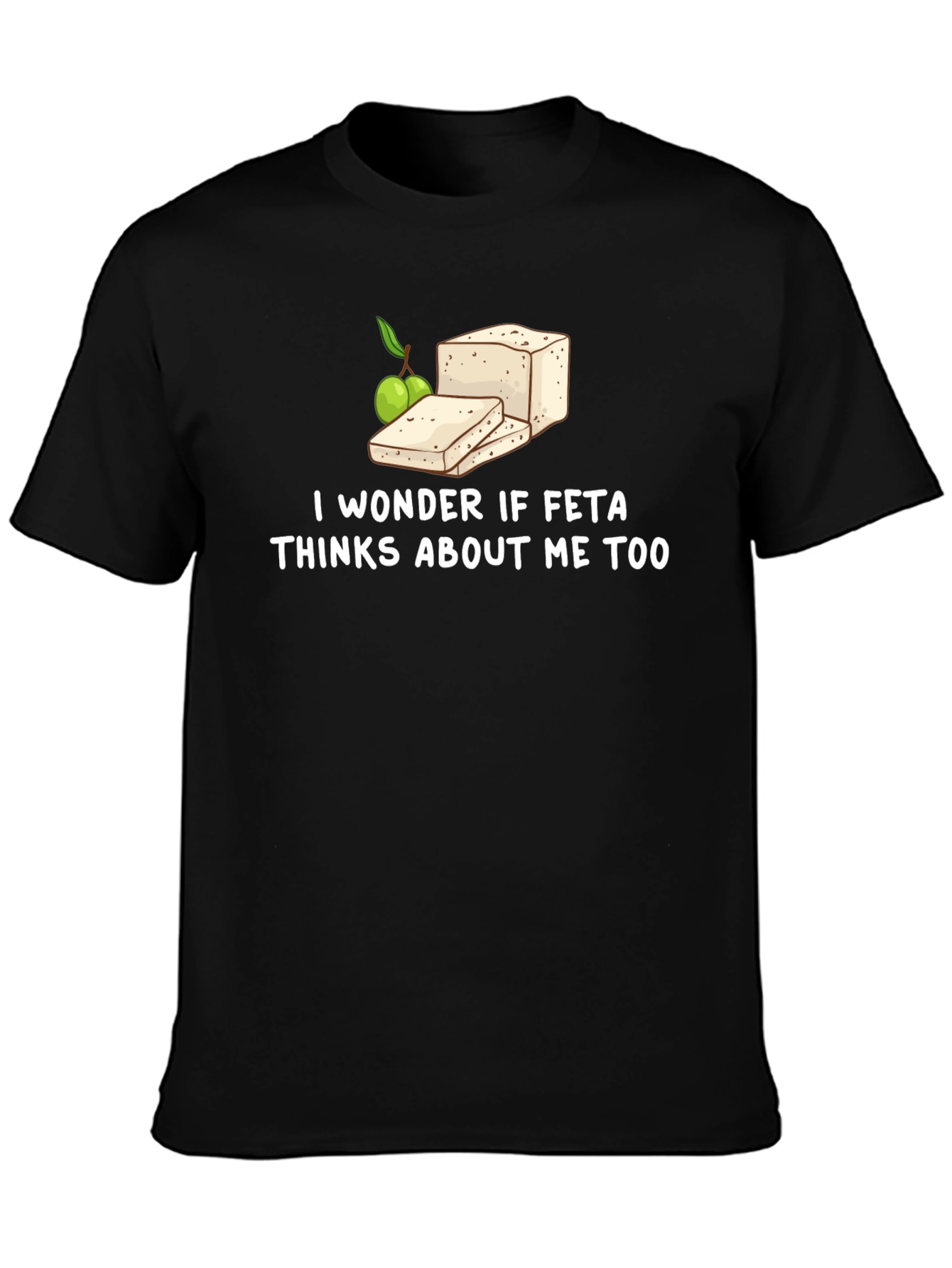 Black Feta Lover's T-Shirt: Funny Graphic Tee view 3