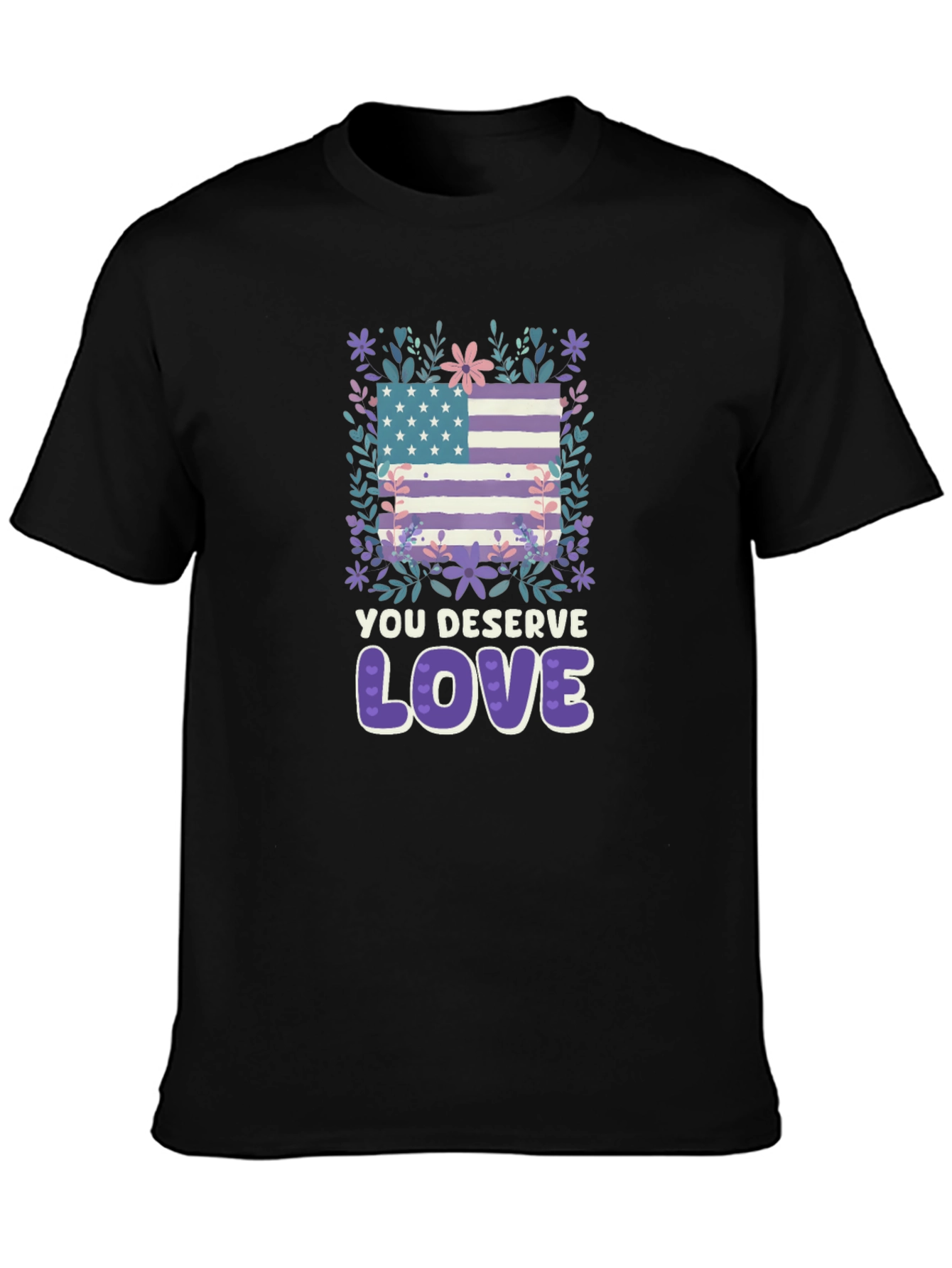 Black You Deserve Love Graphic Tee view 3