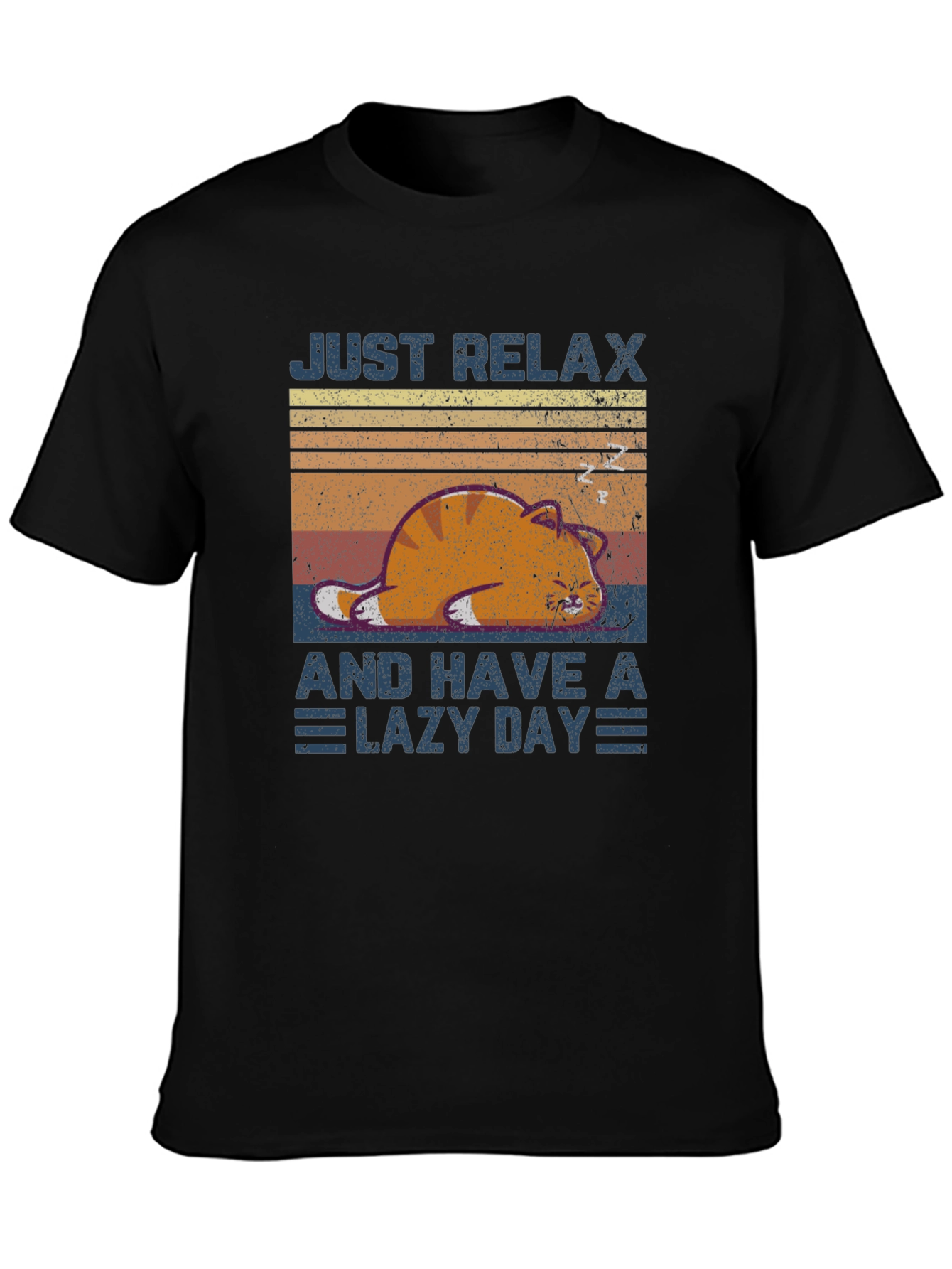 Black Just Relax Lazy Day T-Shirt view 3