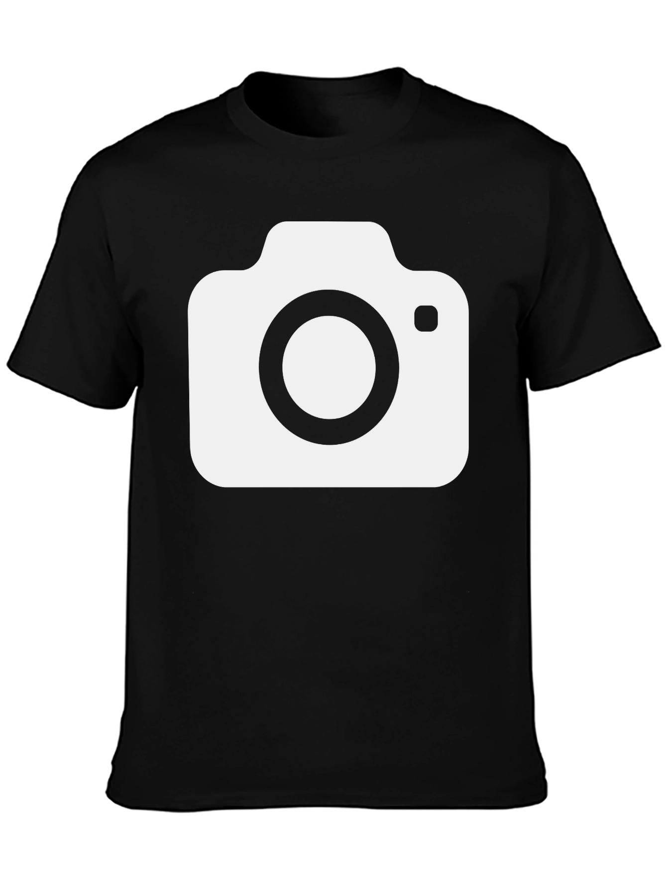 Black Camera Graphic T-Shirt - Black Cotton Tee view 3