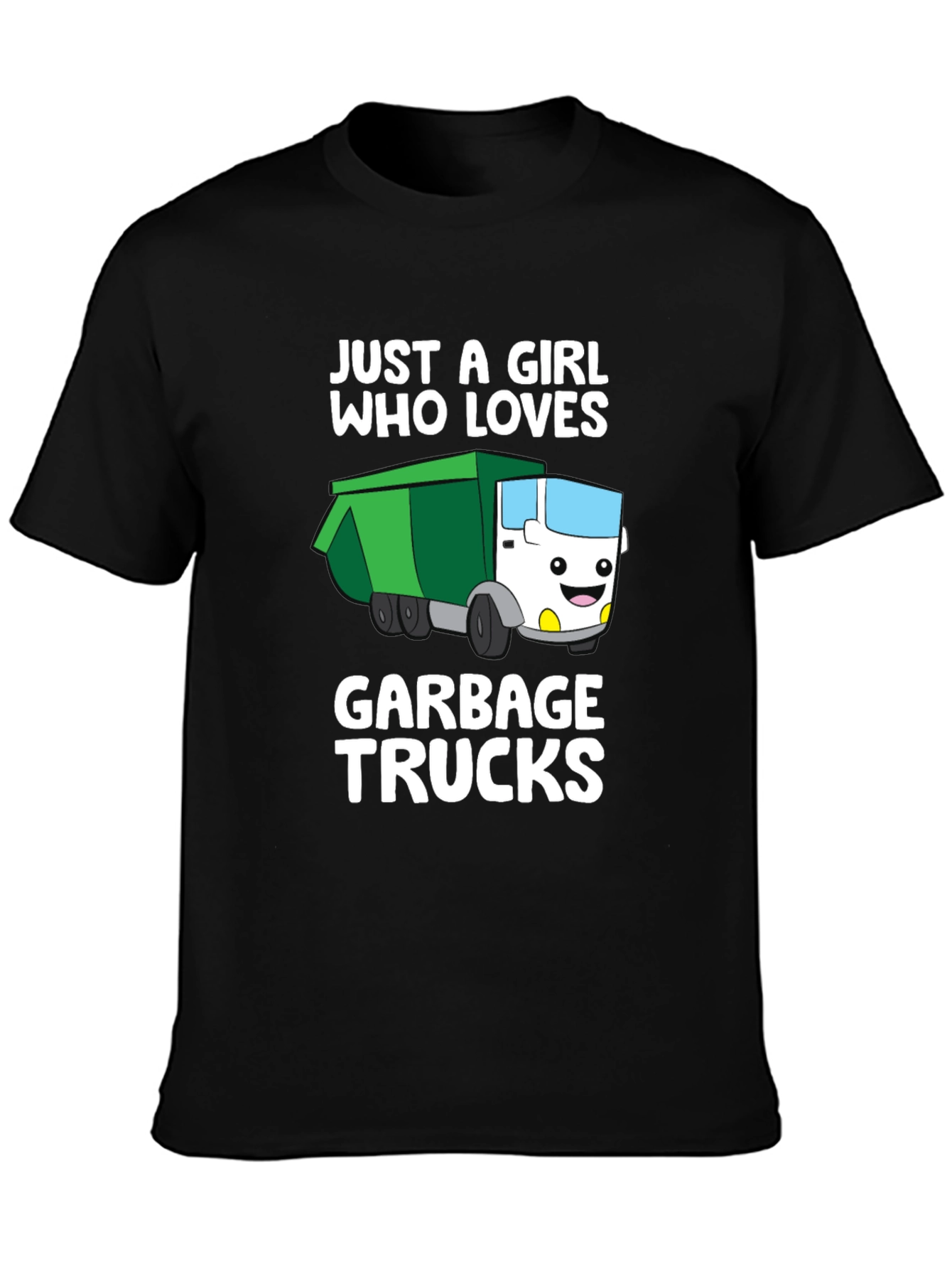 Black Girl Who Loves Garbage Trucks T-Shirt view 3