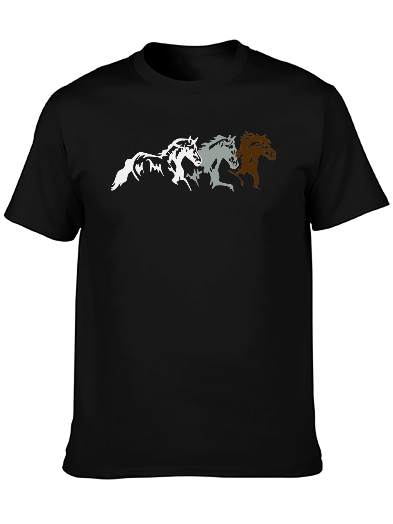 Black Horse Silhouette Graphic T-Shirt - Black view 3