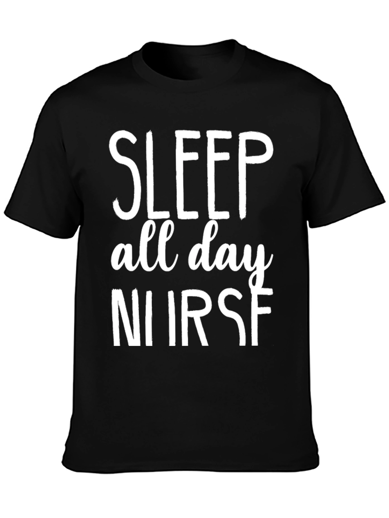 Black Sleep All Day Nurse Black T-Shirt view 3