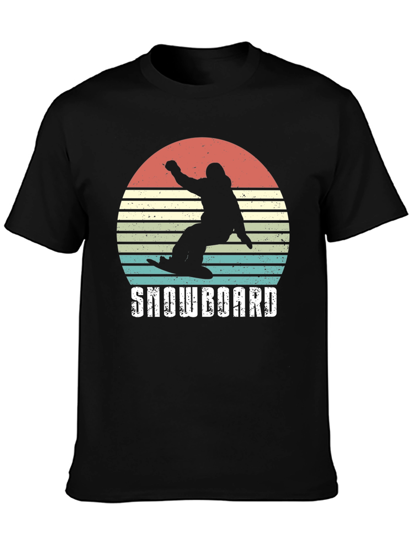 Black Snowboard Retro Graphic Tee view 3