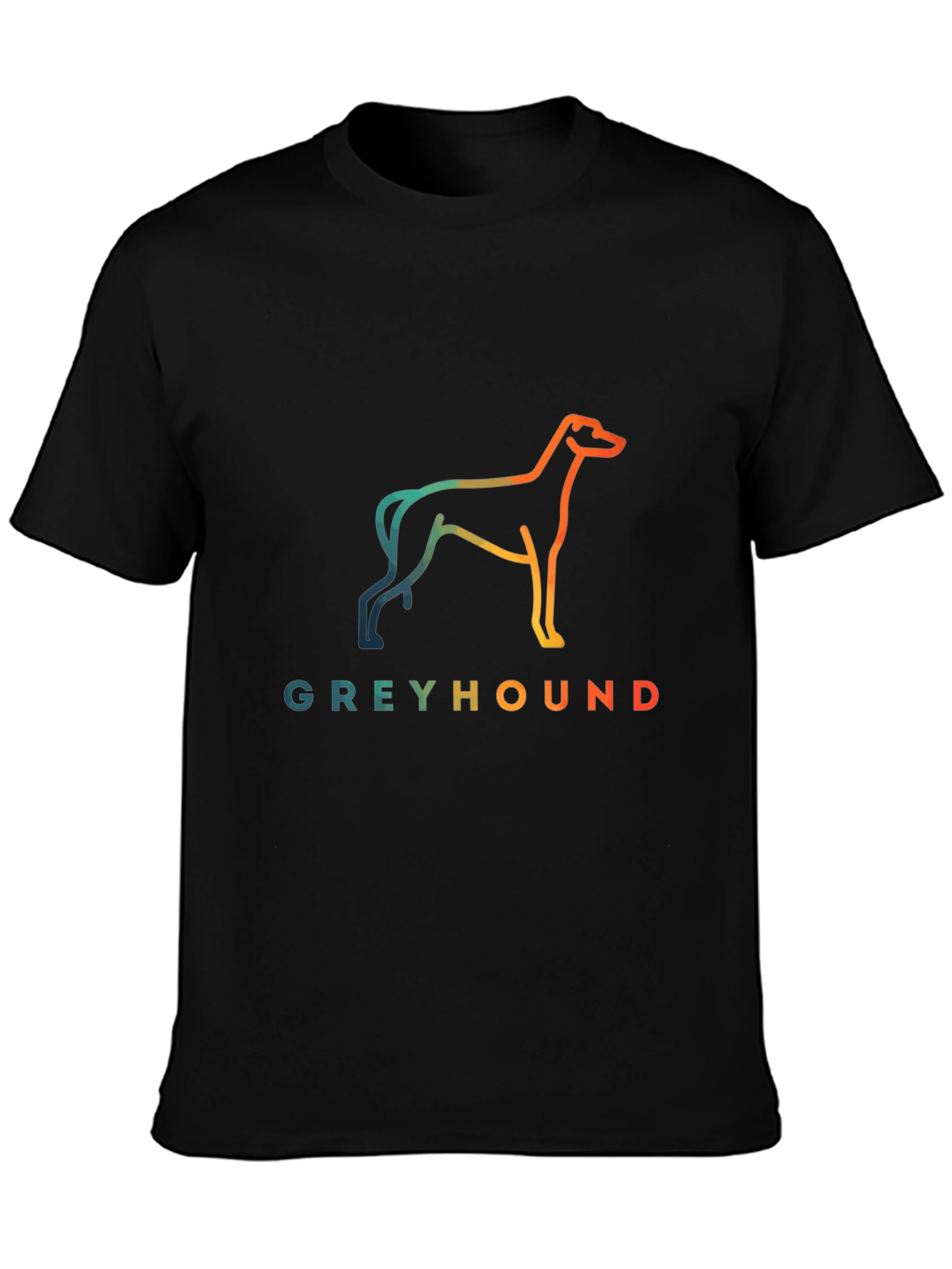 Black Greyhound Dog Graphic Tee - Unisex Black T-Shirt view 3